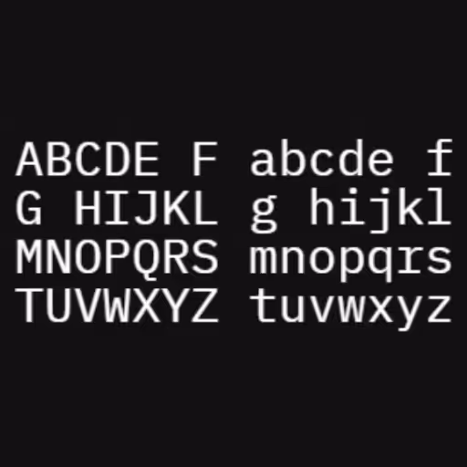 ABCDE F abcde f
G HI...