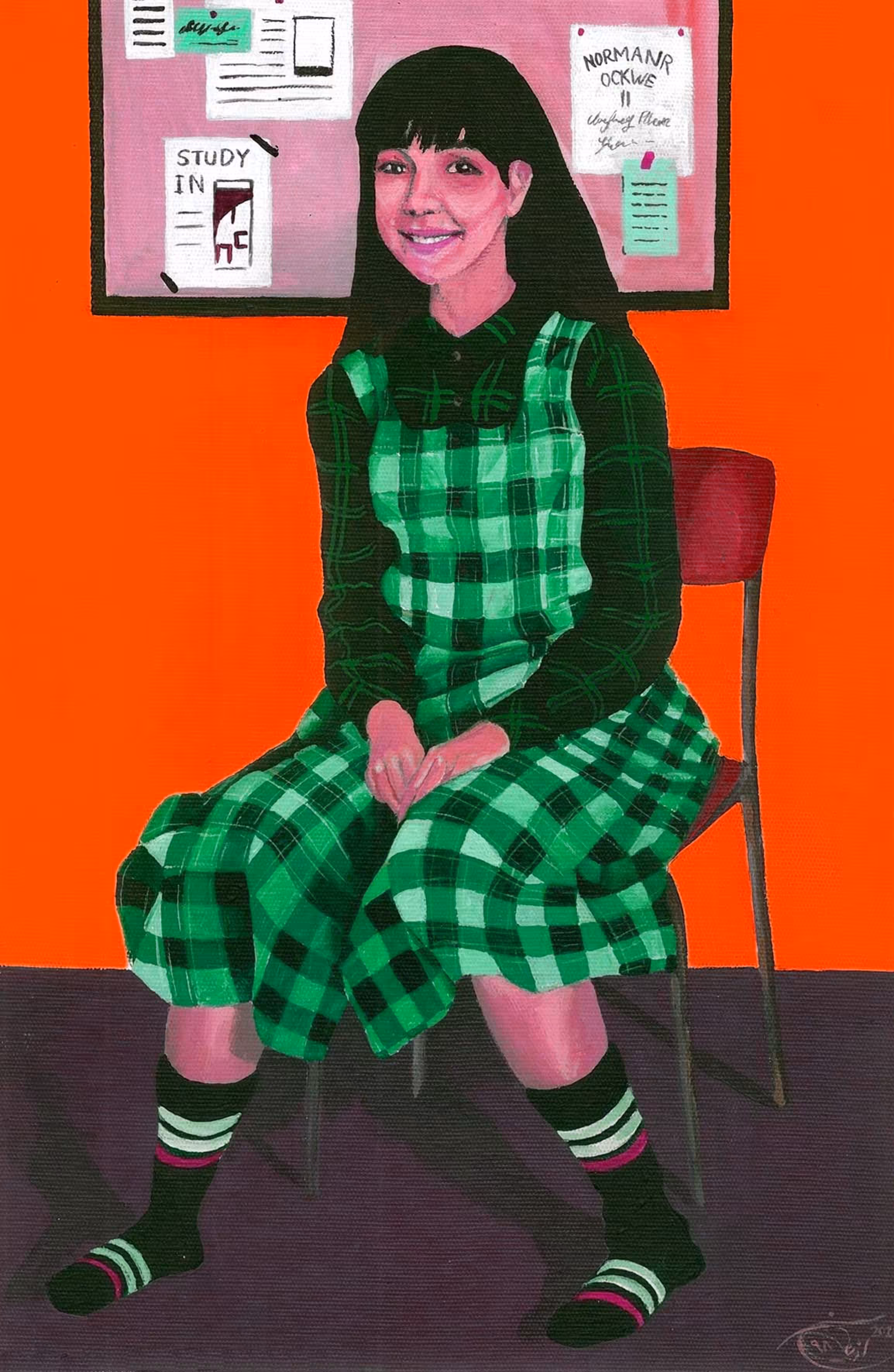 Morvarid in orange room