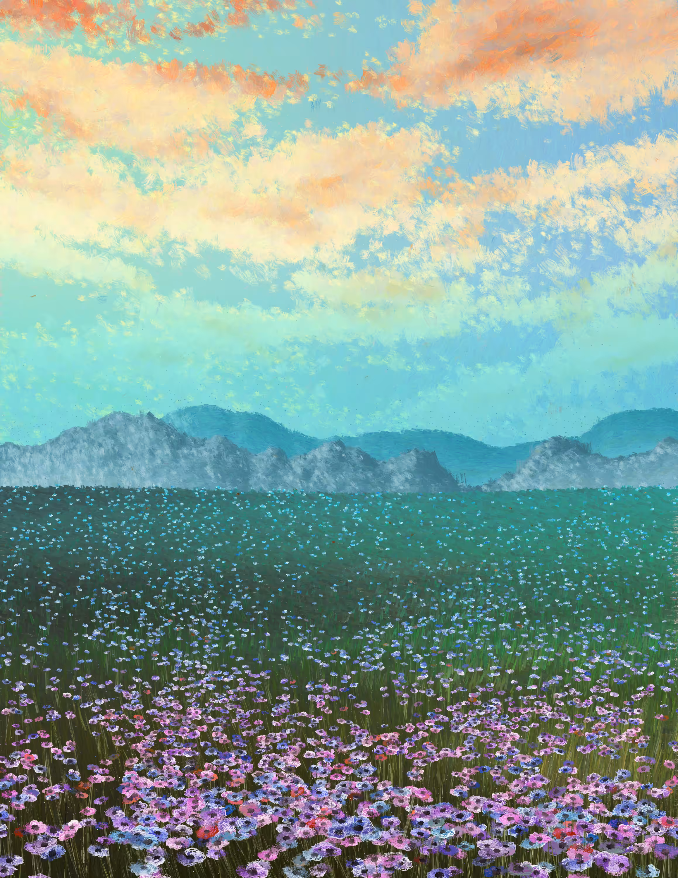 Purple Flower Field