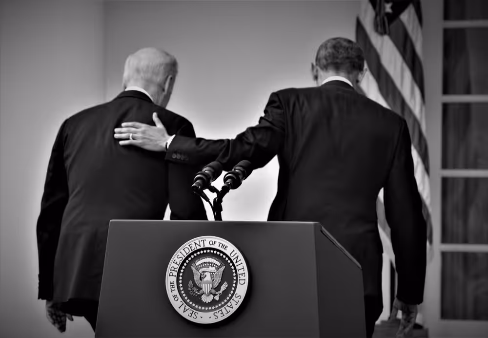 Final morning : President Barack Obama and VP Joe Biden Rose Garden