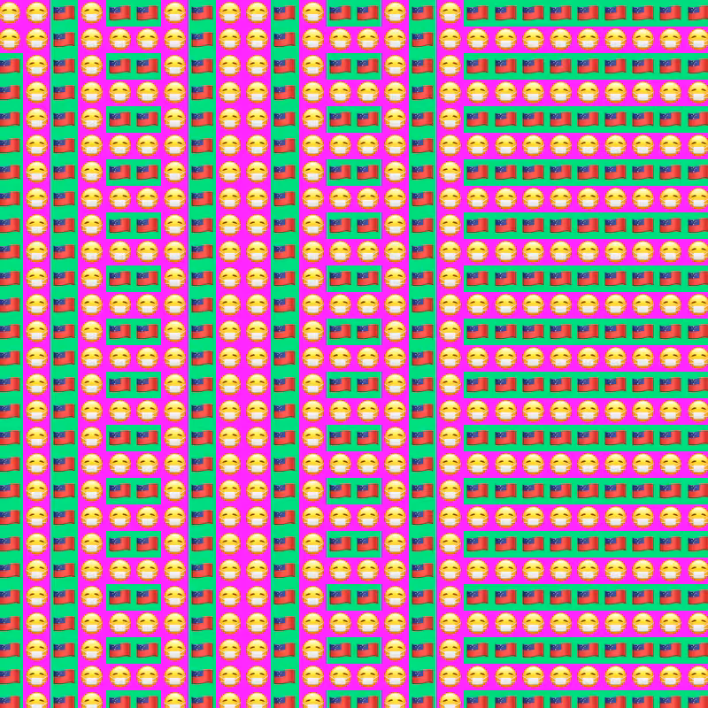 Elementary Cellular Emoji Automata #38