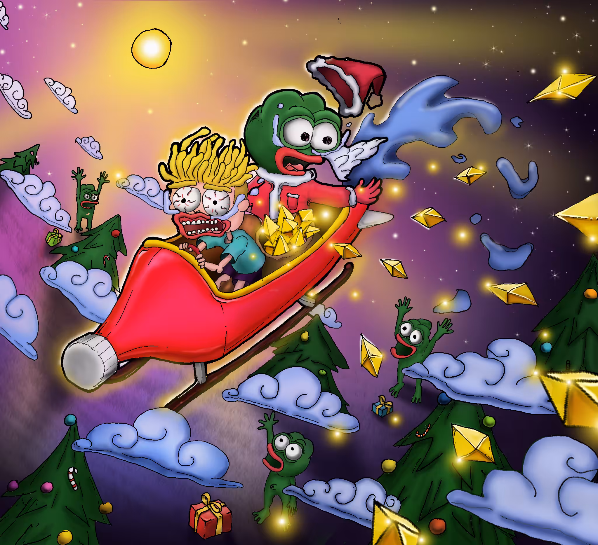Fly like a mad man on Christmas Day x pepe