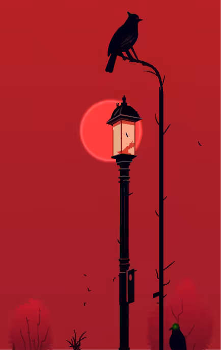 One tree and a moon