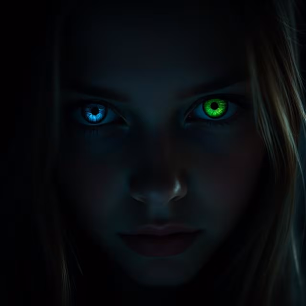 Her beauty eyes in the darkness 