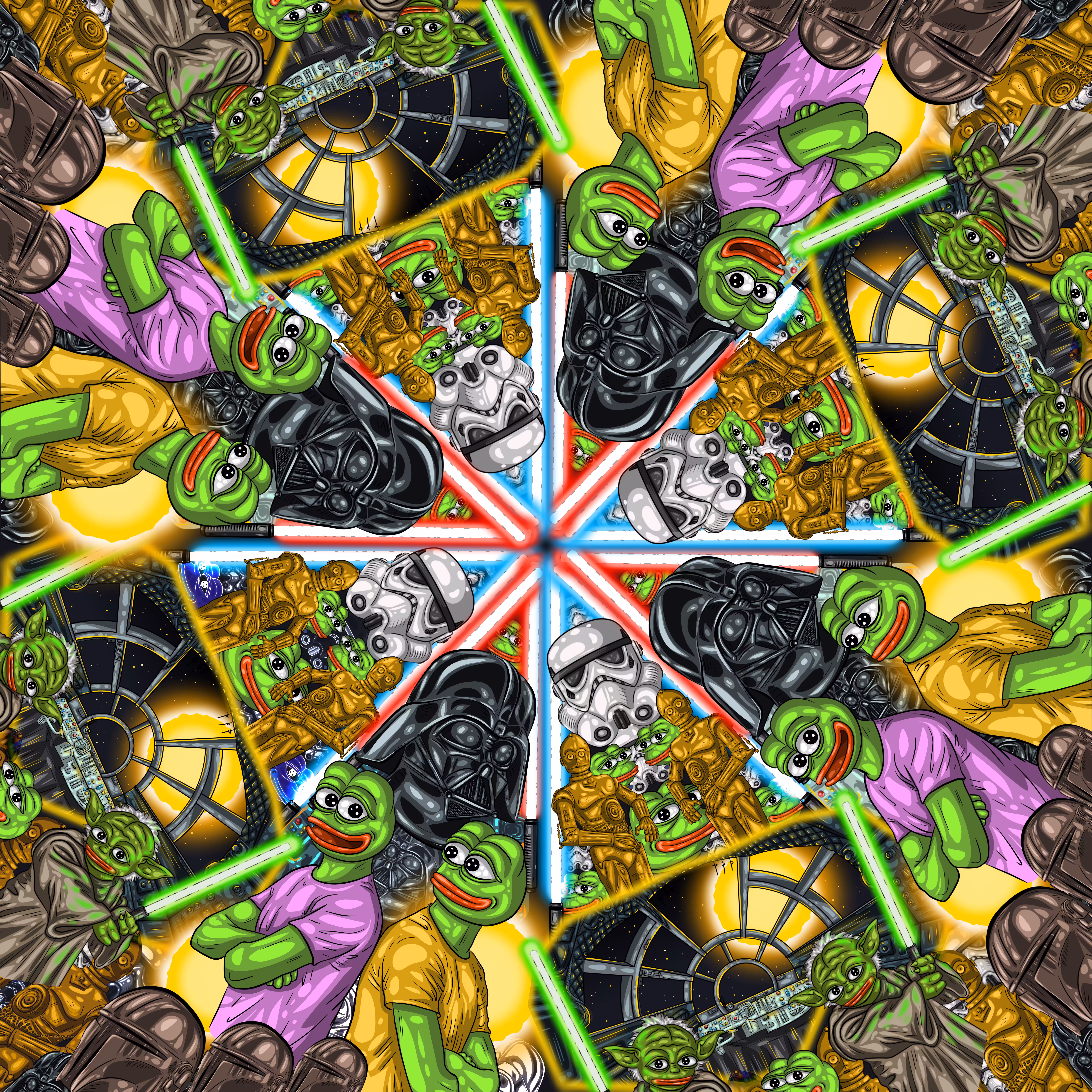 PEPE'S FRIENDS IN THE KALEIDOSCOPE OF STAR WARS