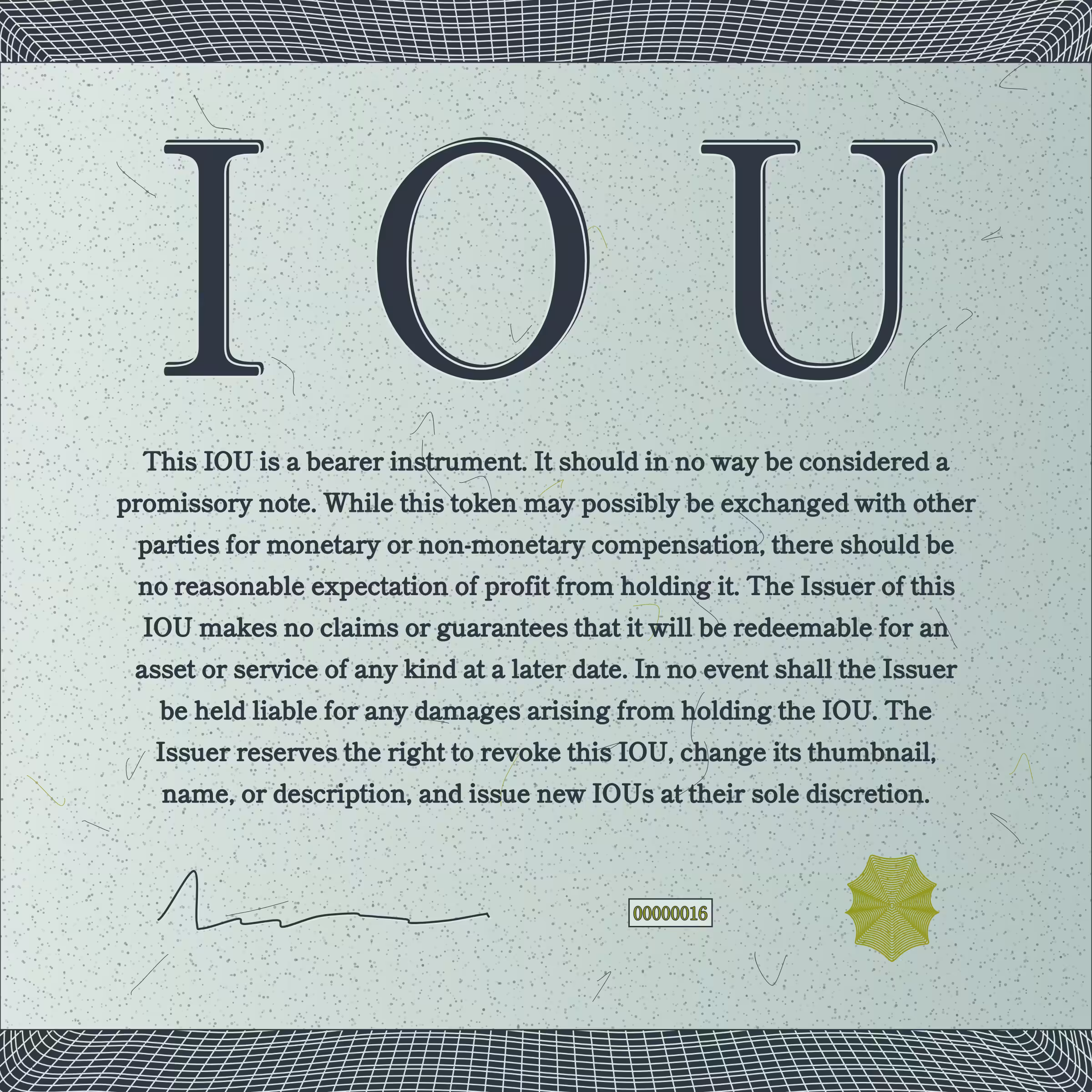 IOU #16