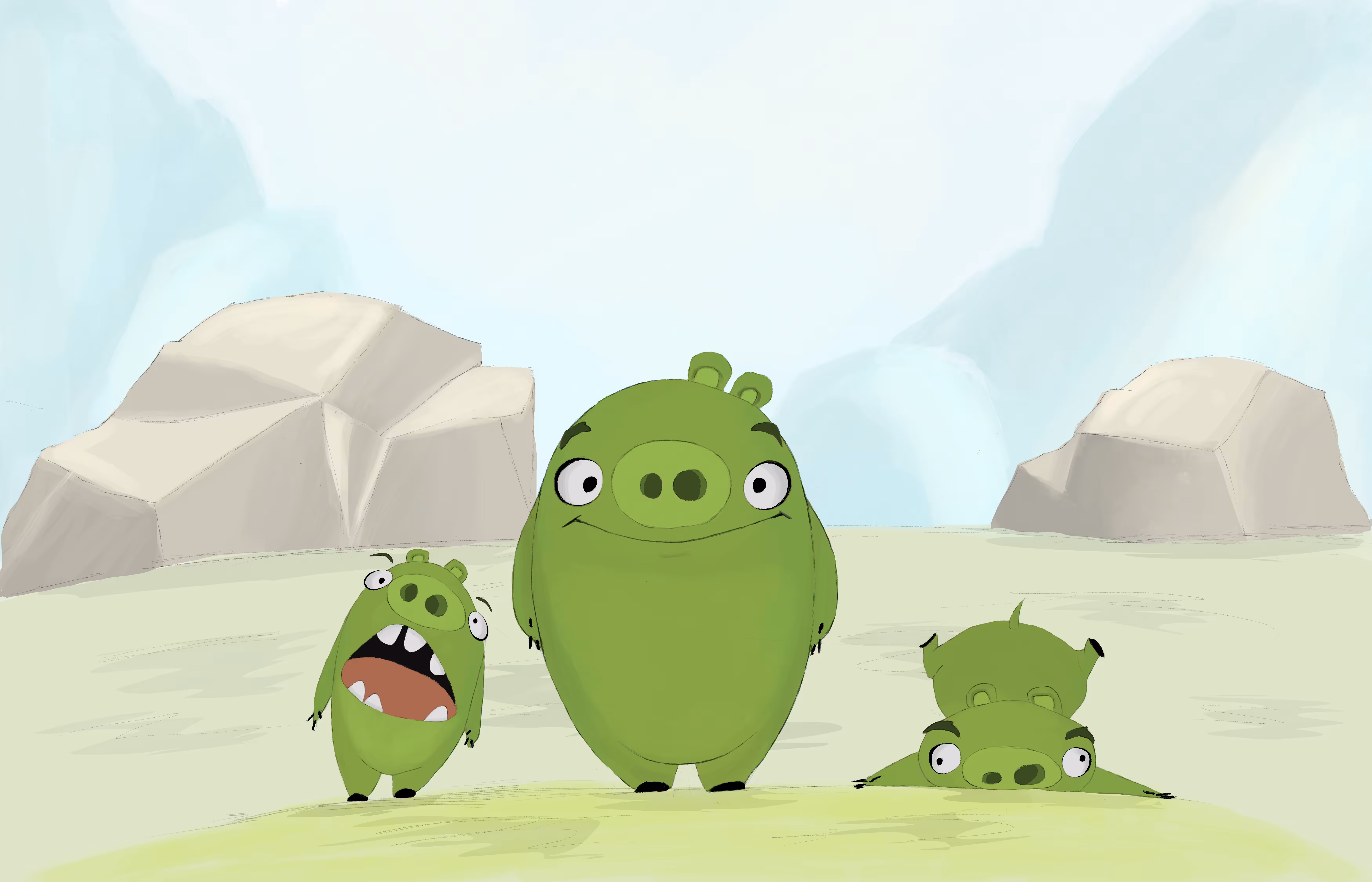 The pigs and their mountaineering