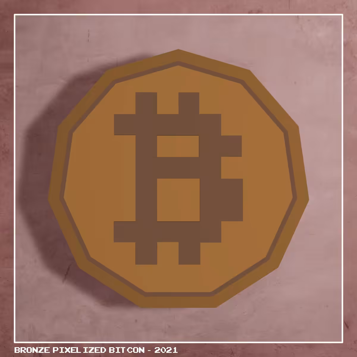 Bronze Pixelized Bitcoin - 2021