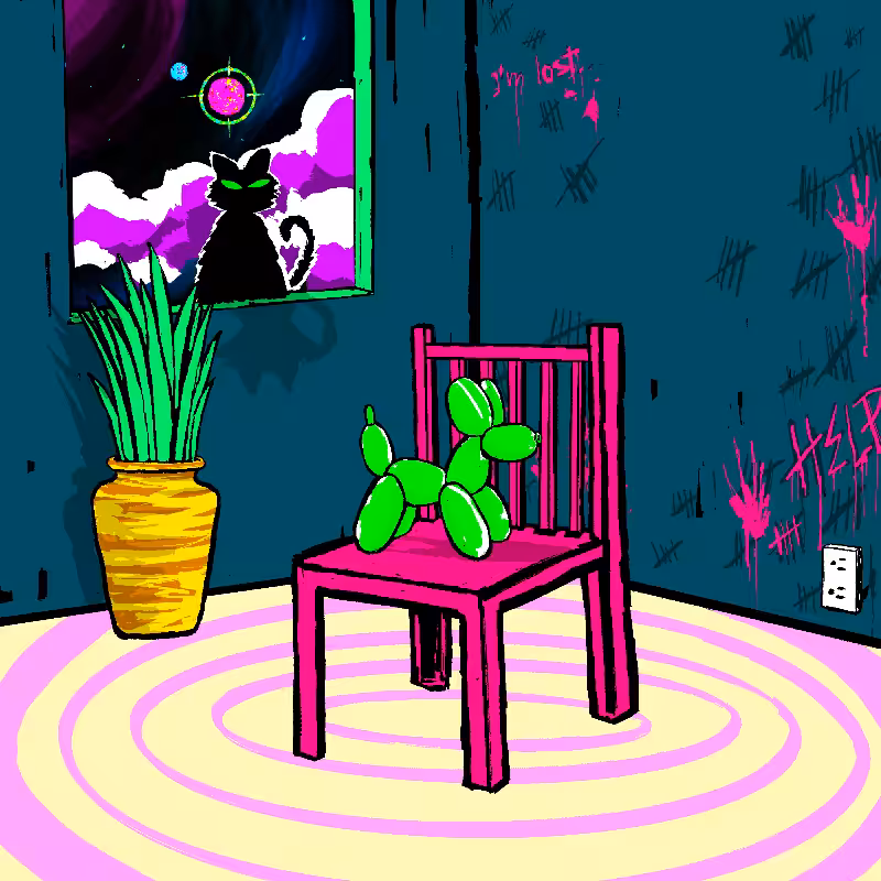 pink chair in the blue room #84