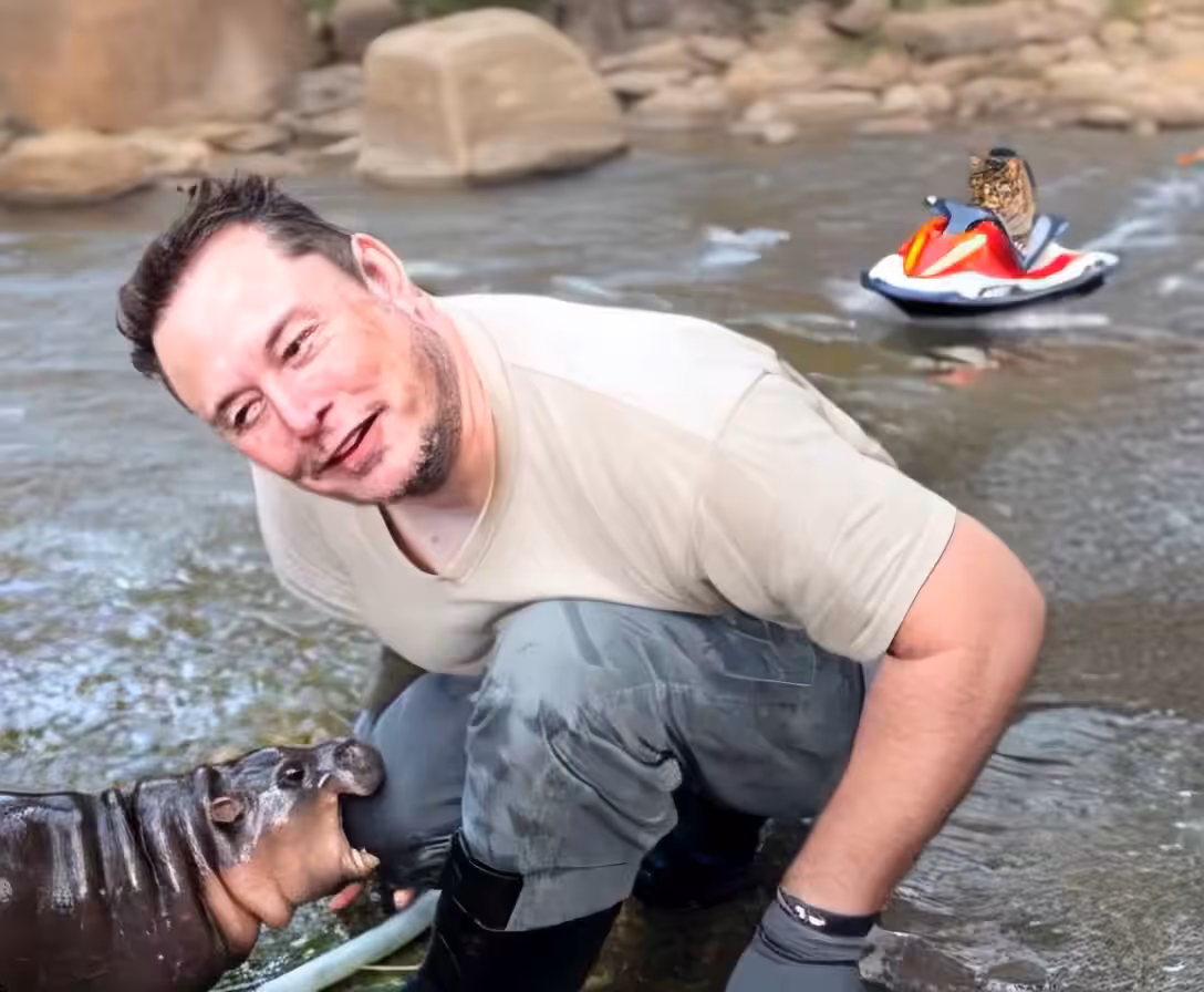 Musk, Moo Deng, Cat on Jetski - Glitched