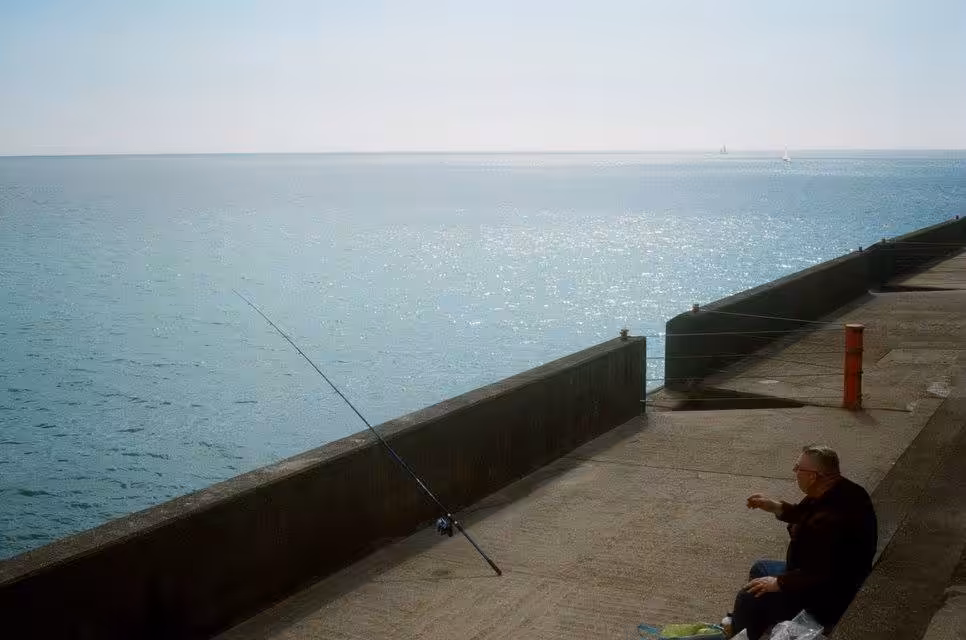 Fishing by the sea in Brighton