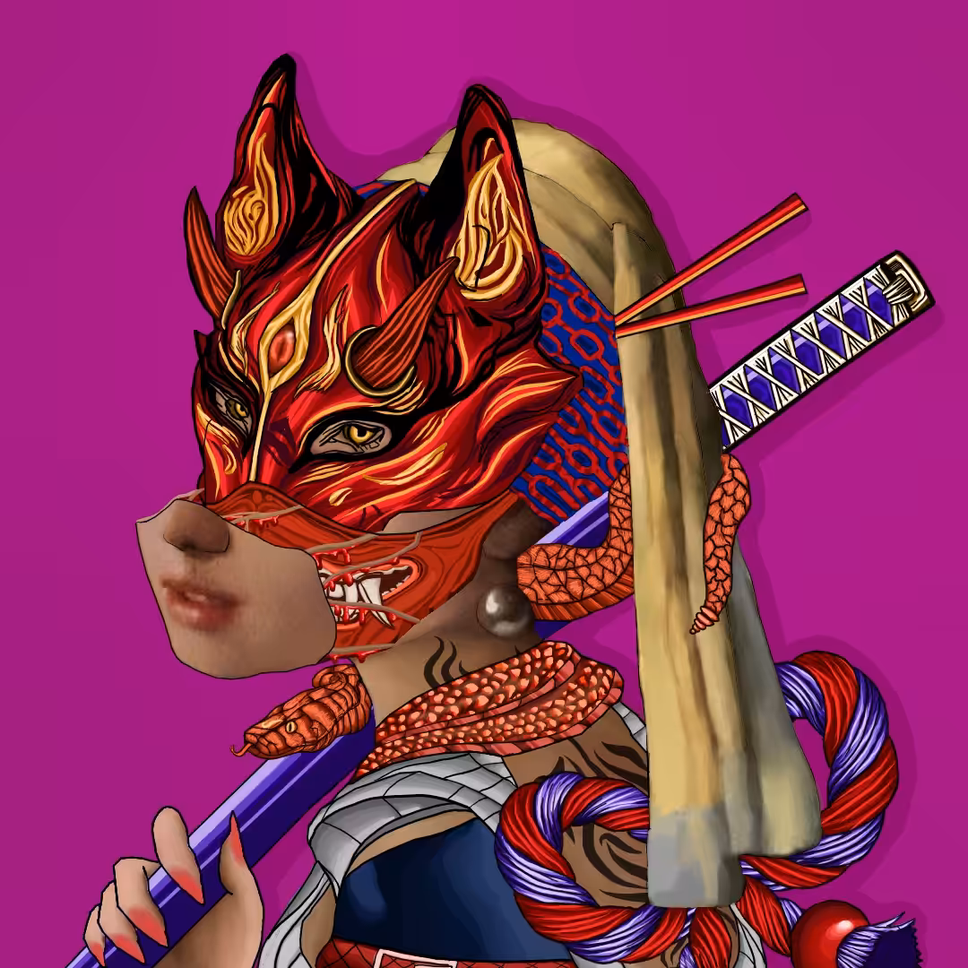 Girl with a oni mask