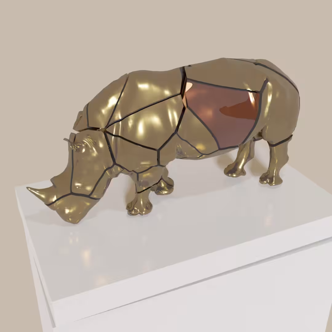 Turning - 3d Rhino Fractured 