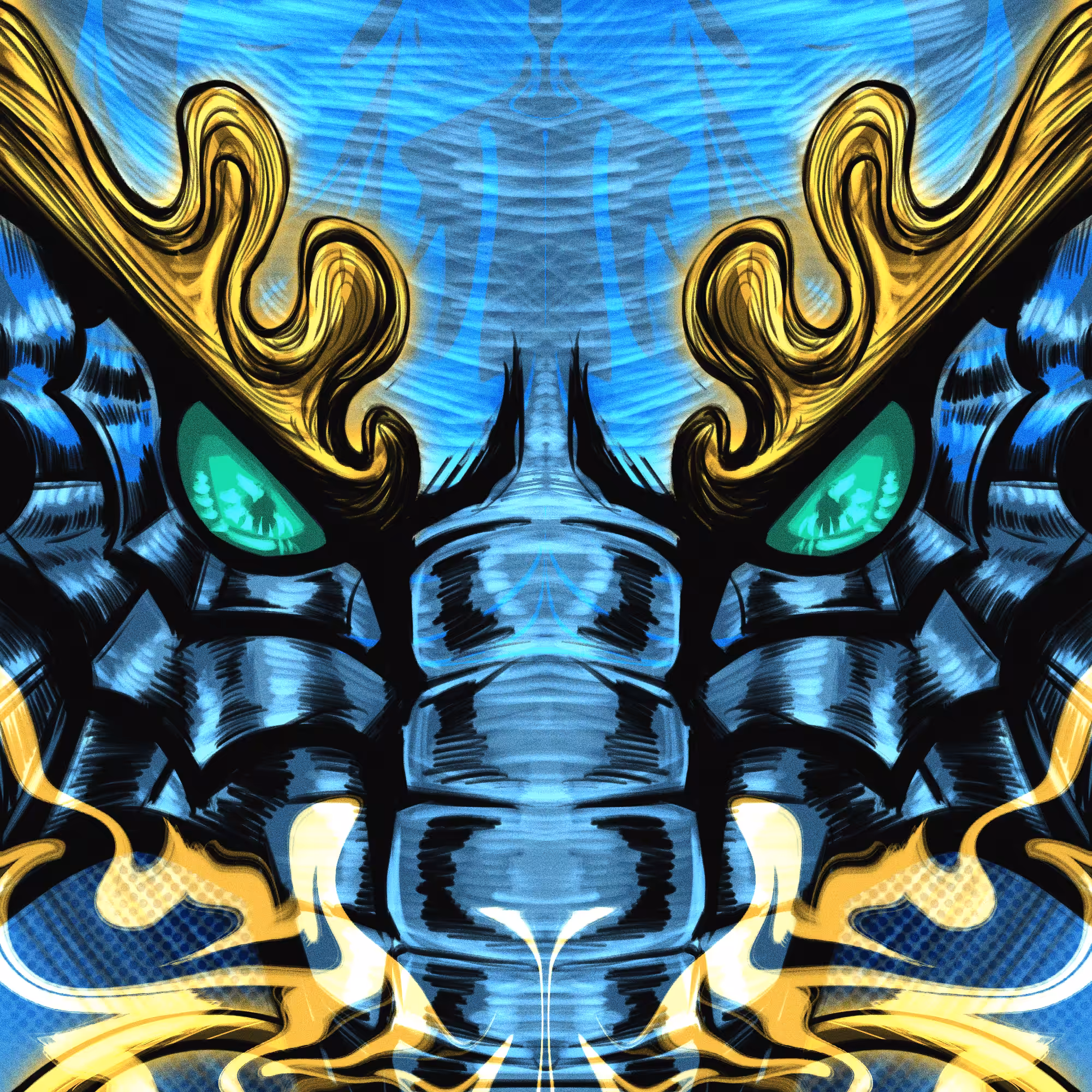 Blue Dragon Face