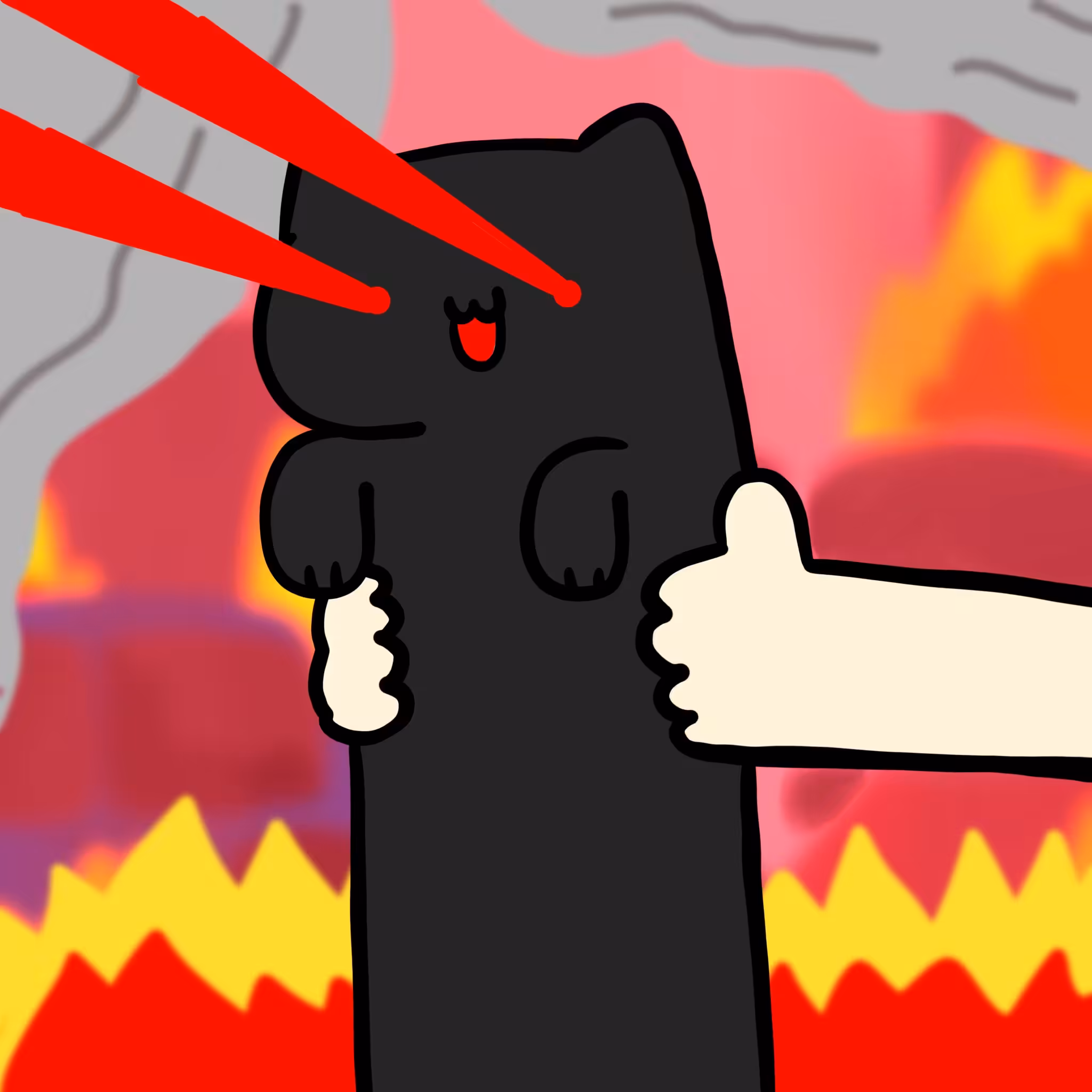 Long Long Laser eyes Cat #0159