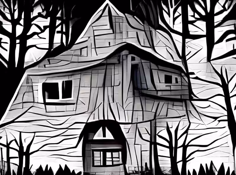 A scary house in the woods