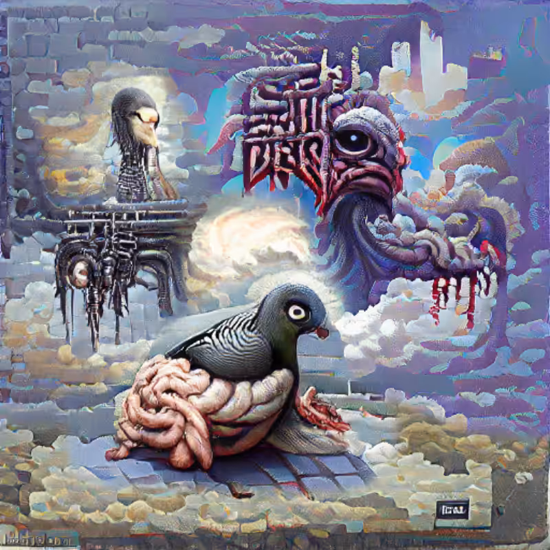 Pigeon Sat on a Brain Reflecting Existence #3