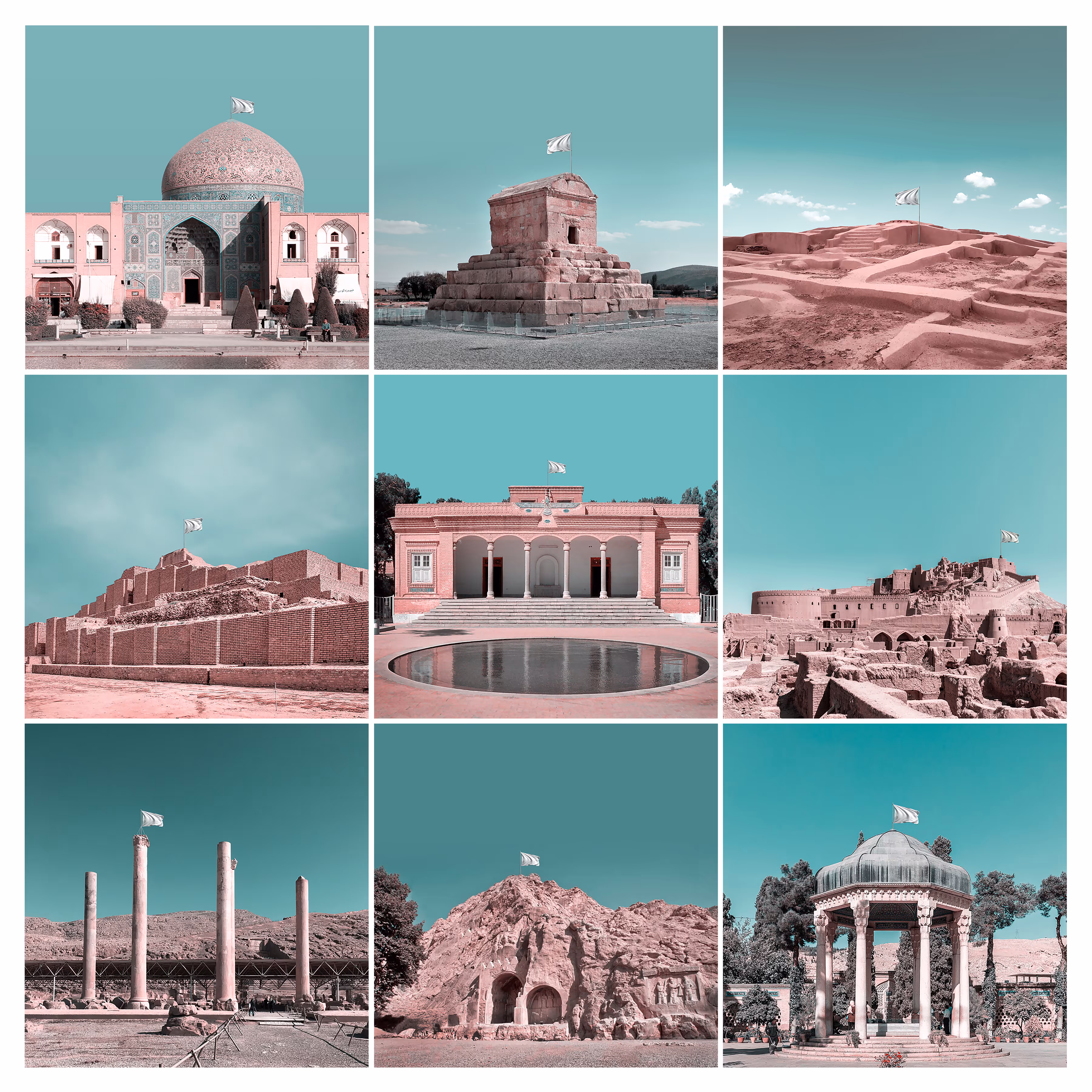 Peace:White flags raised on heritage sites in Iran