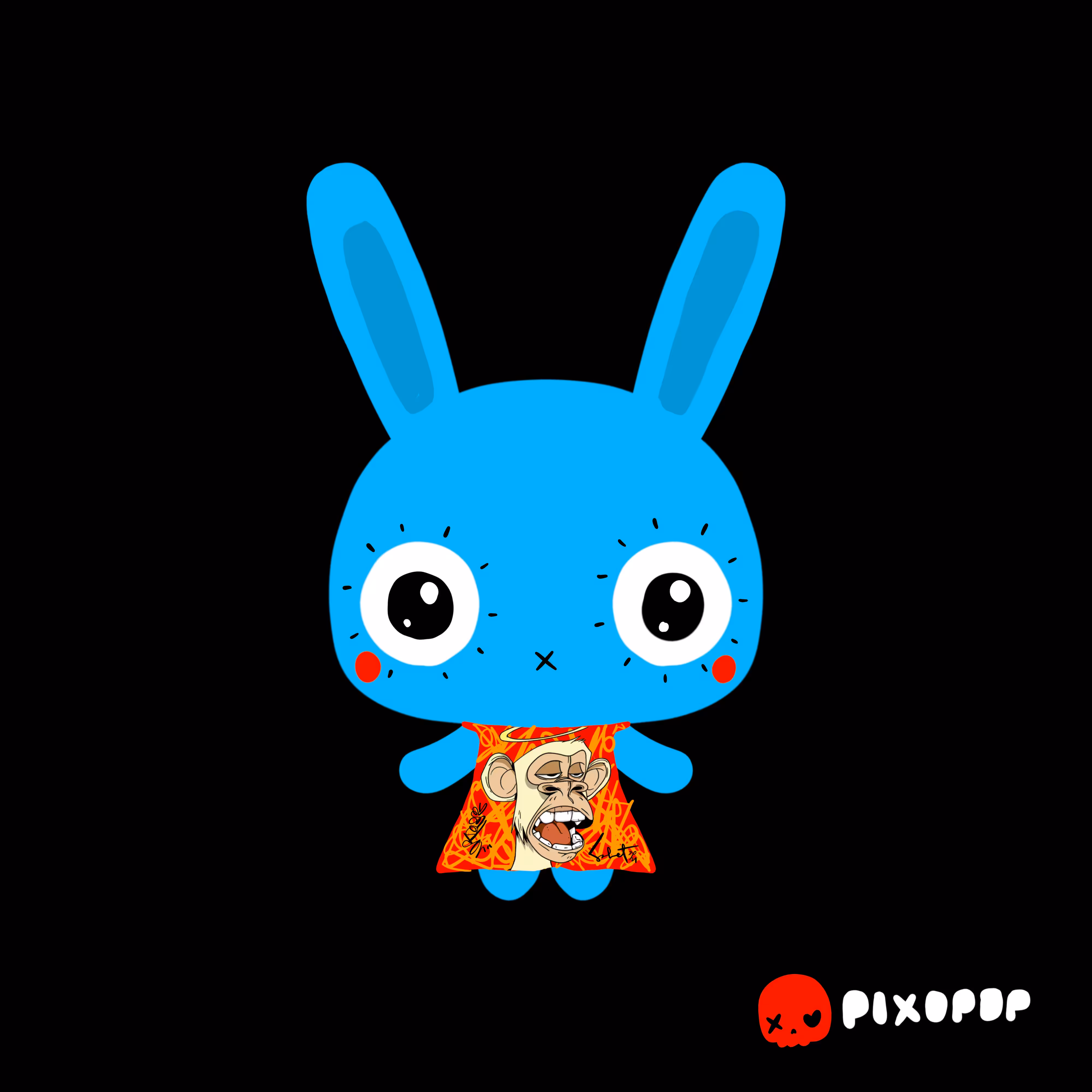 PIXOPOP CUTIES: Stitch Bunny #154 (Bored Apes Yacht Club Edition #1)