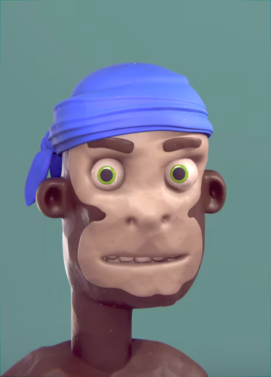 Crypto dude  #010 - Monkey Blue Bandana 