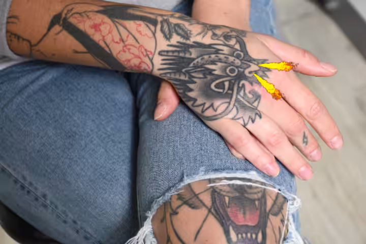 dragon on the hand is alive