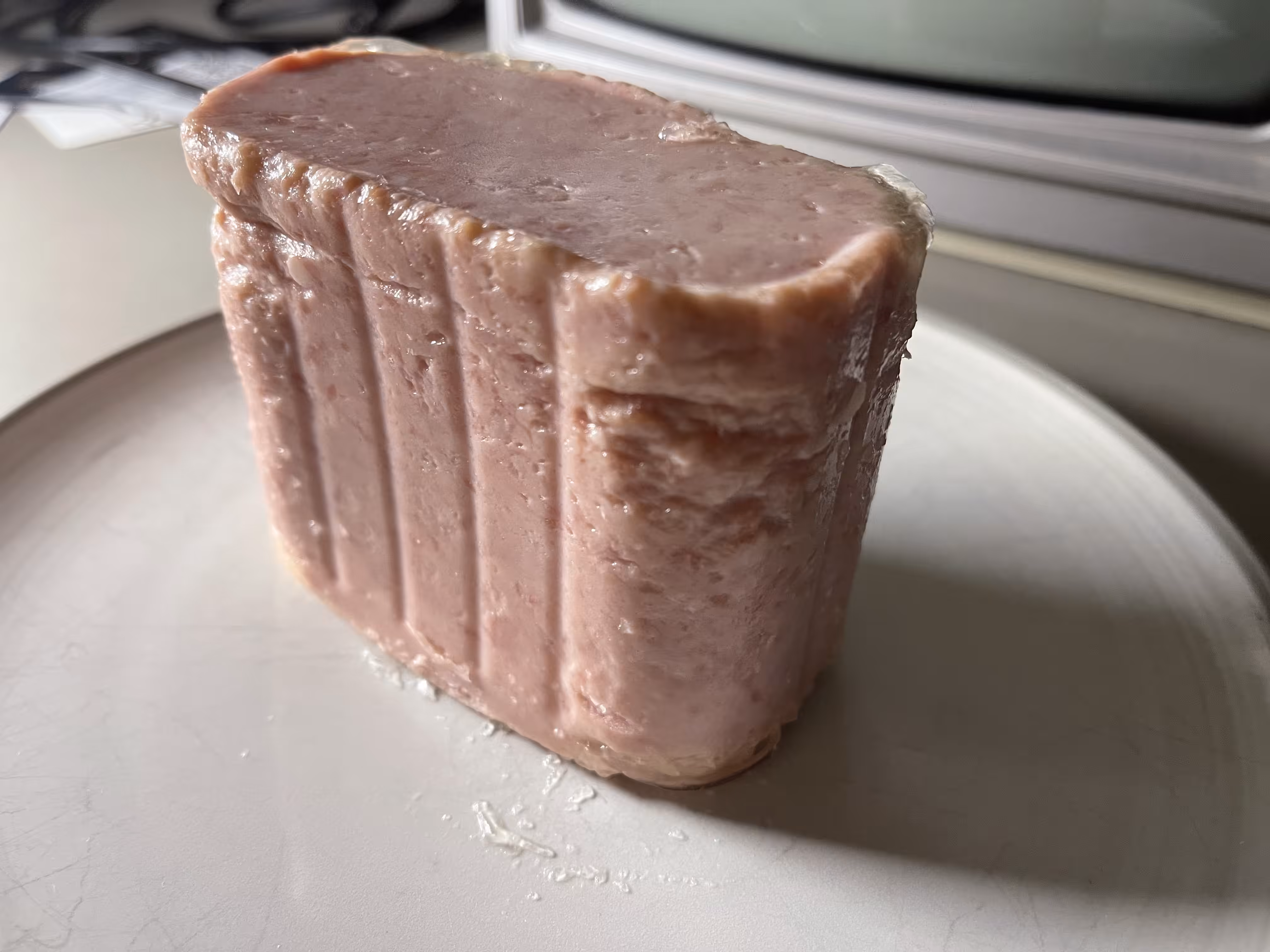 Fresh SPAM on Plate