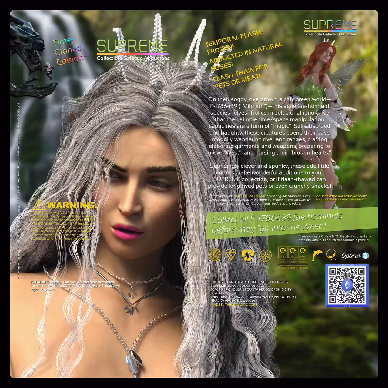 Galactic Abductees • Series 02 • Woodland Fae-Hominids of Milmion • #02 - Queen Hycis Sylren Time-Cloned Edition® • Limited 100 PCS