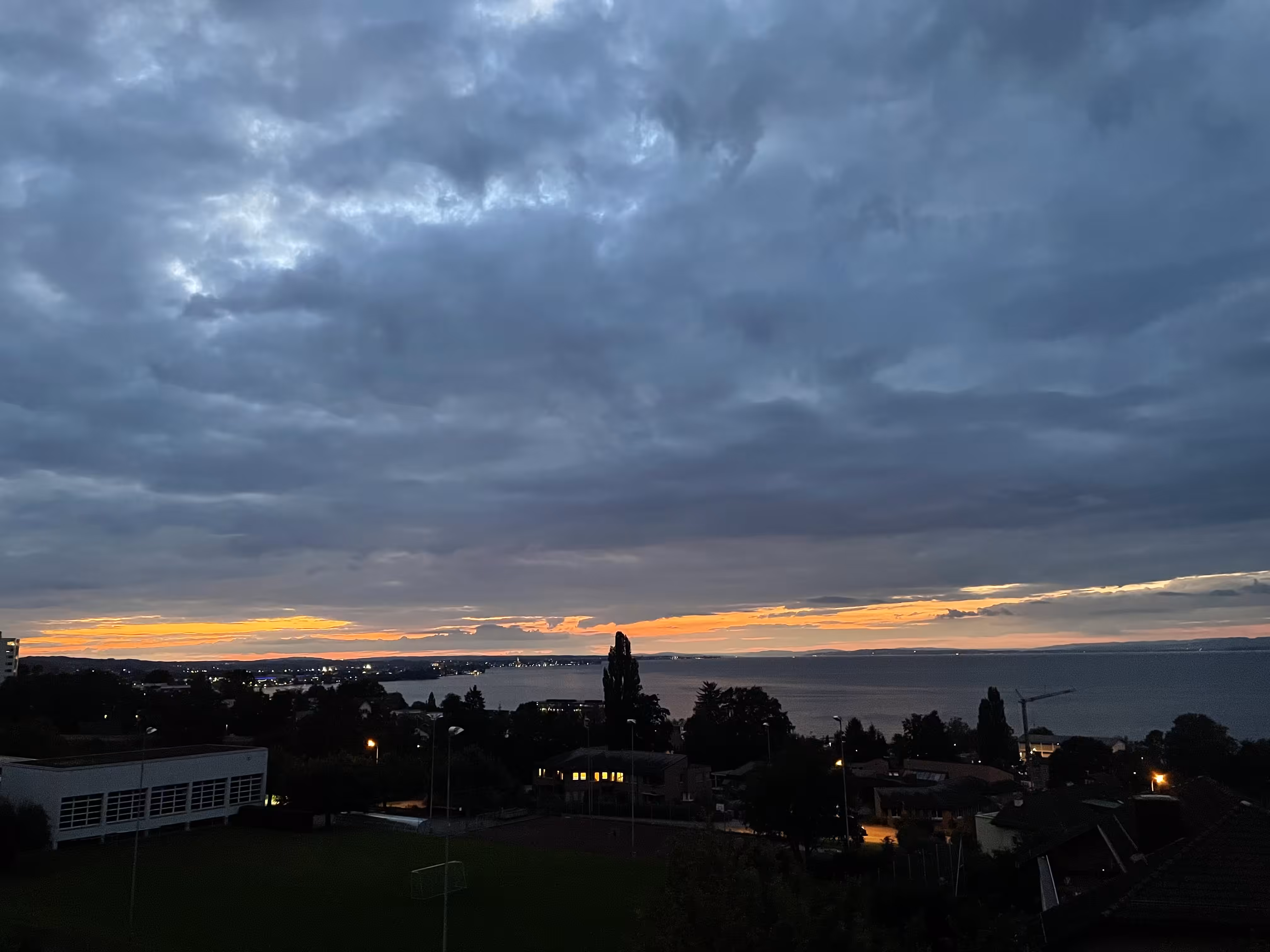Night falls over Lake Constance