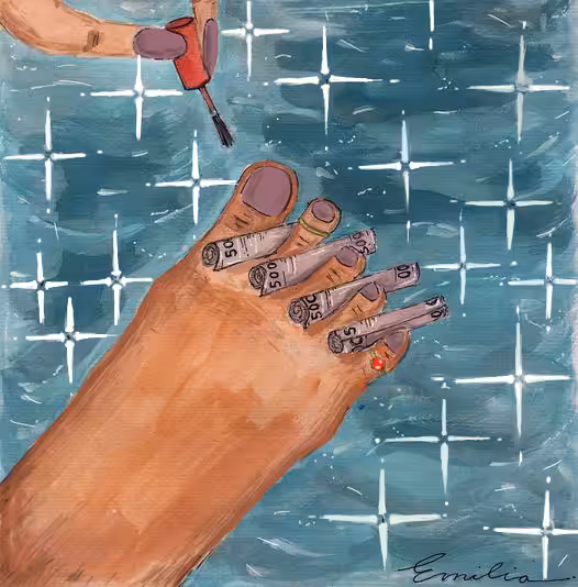 2000 euros y las uñitas bien pintadas