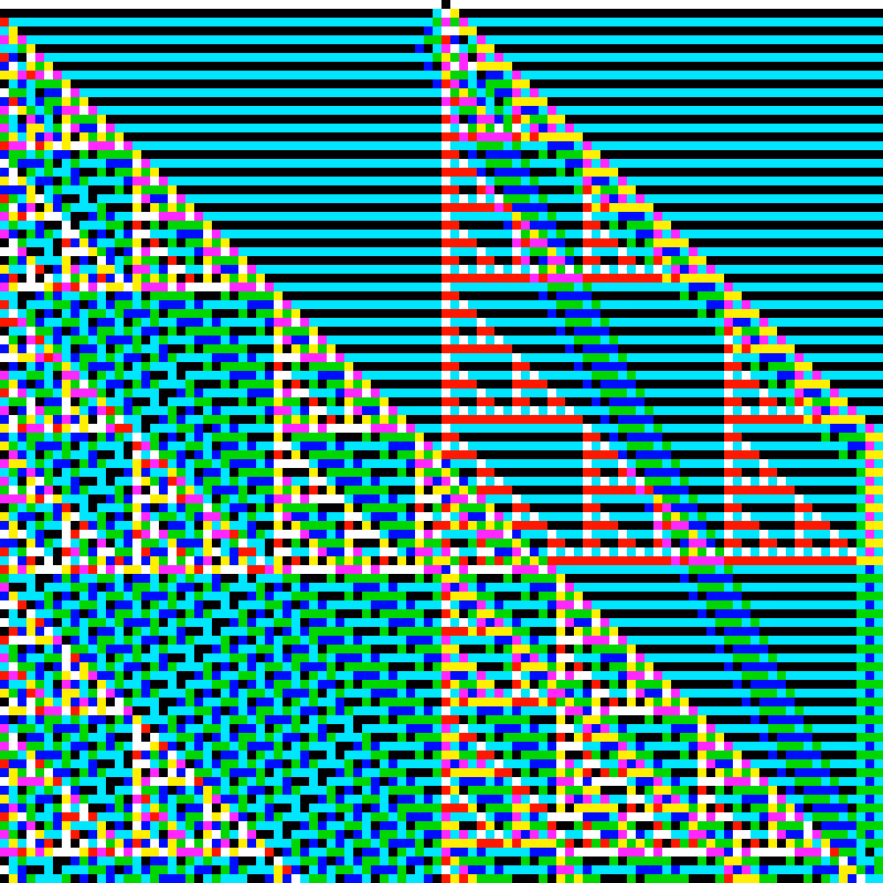RGB Elementary Cellular Automaton #322