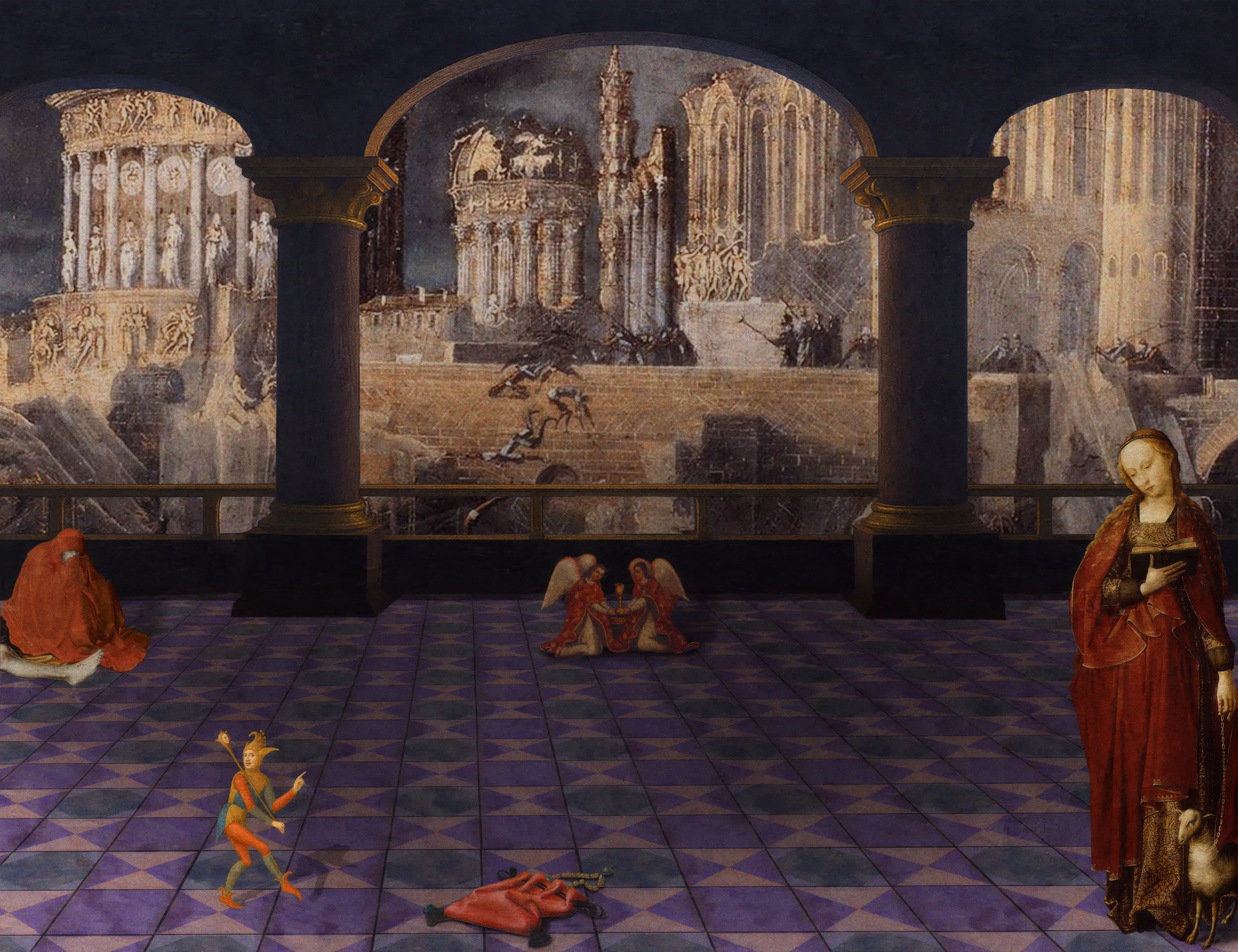 The Pilgrim's Living Room Crucifixion; Mona Lisa Hyper-Gamble by Parker Ito