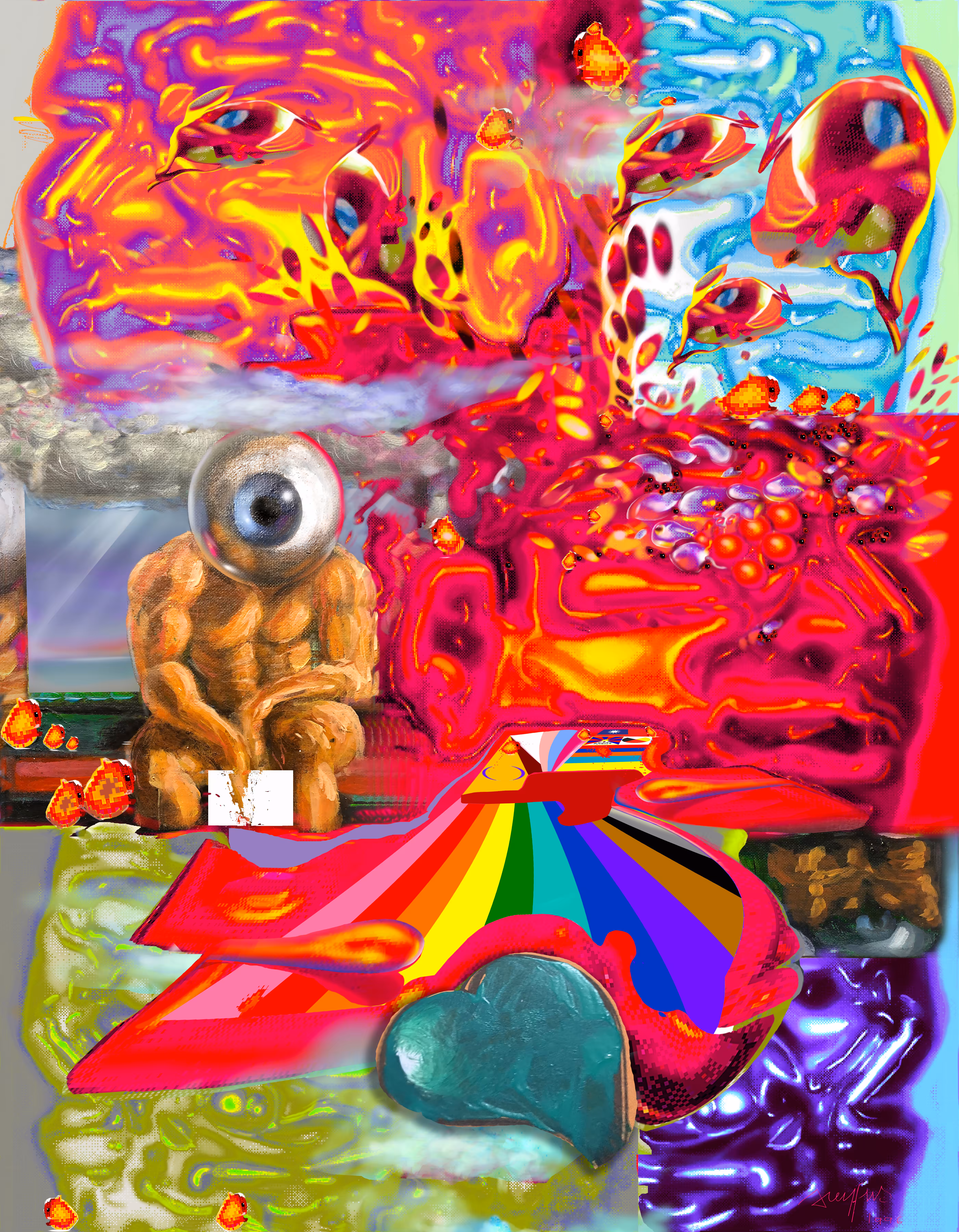 TOTEM Bicéphale Collection (ww3) Hiding Lilliput #001D.6F - Série Digital(e) Portrait
