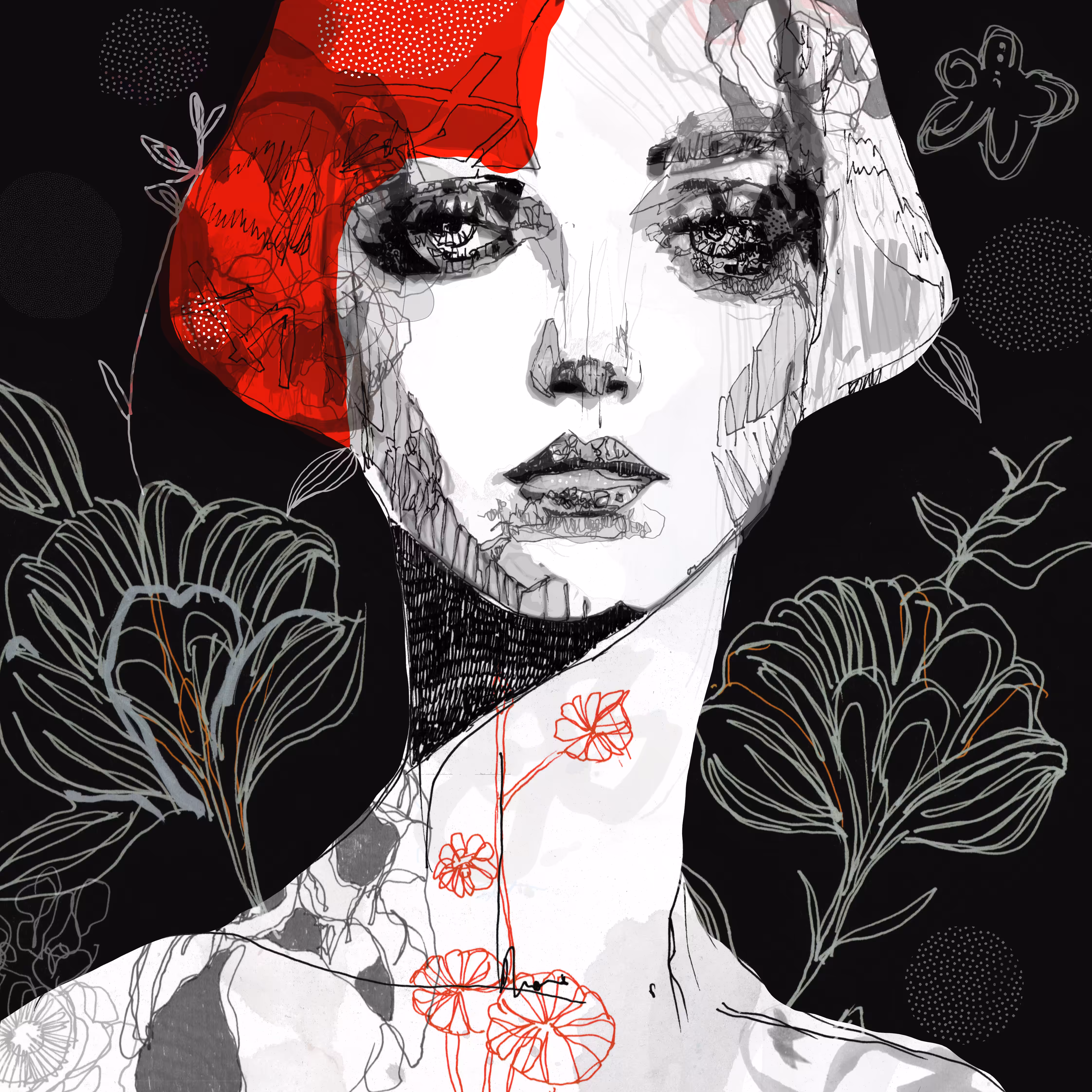 The girl with the red bob cut