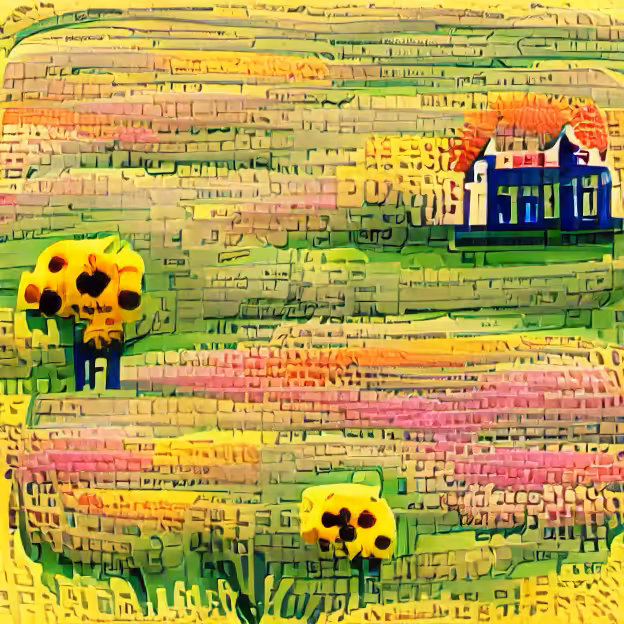 House within flowers