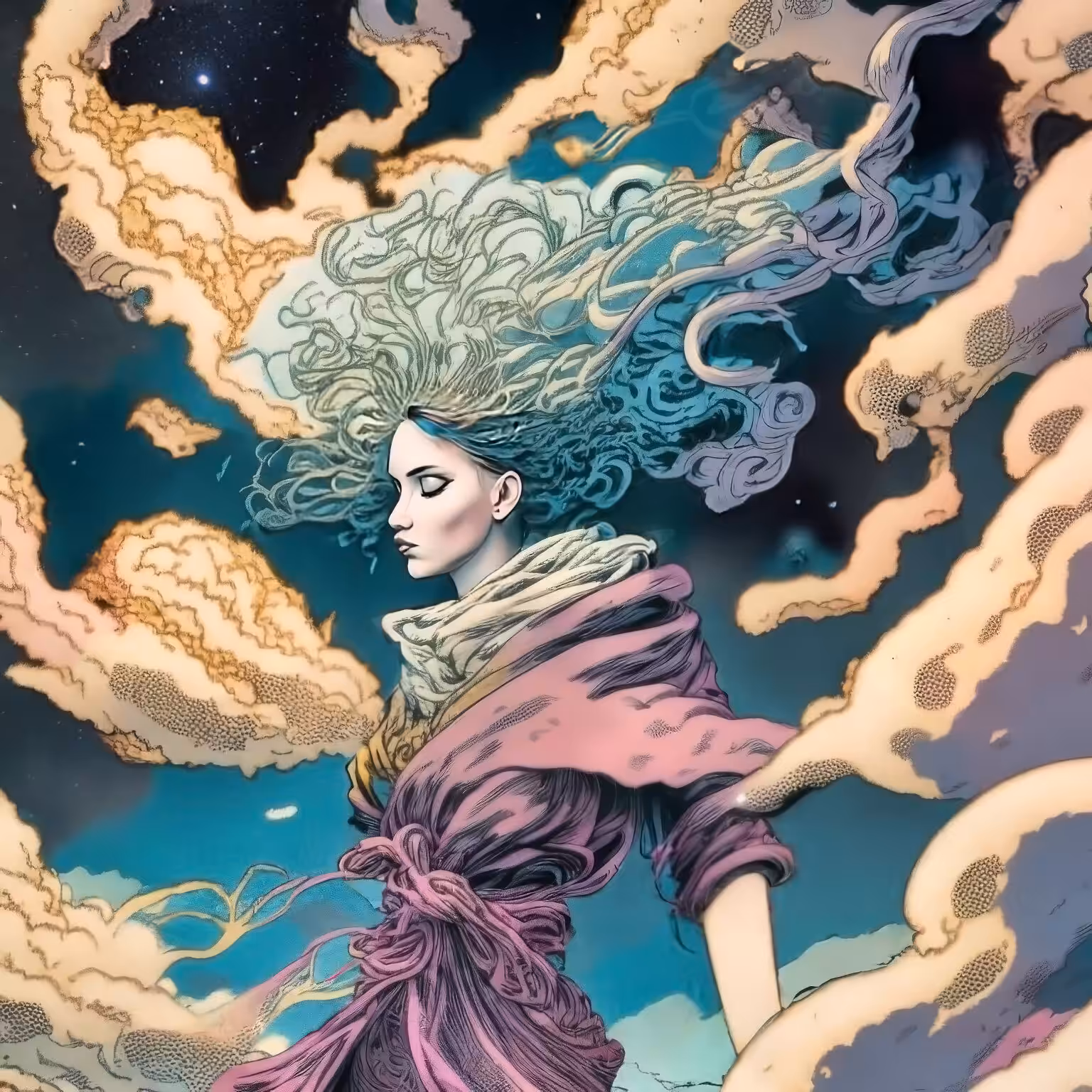 Girl in the ink nebula