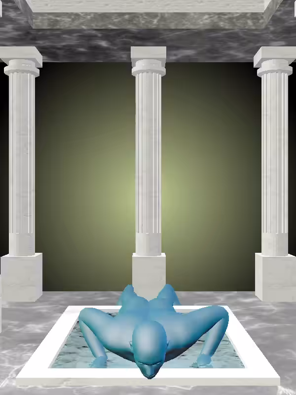 HeavenComputer: The Fading Athletic Aqua Green Man #5481