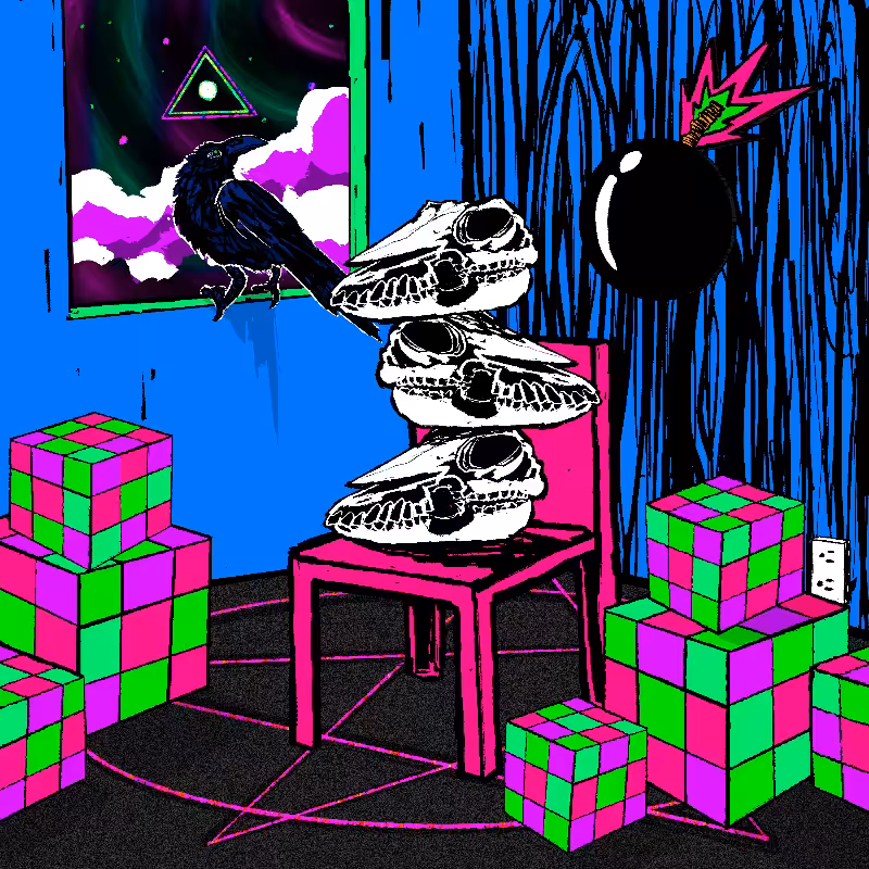 pink chair in the blue room #65