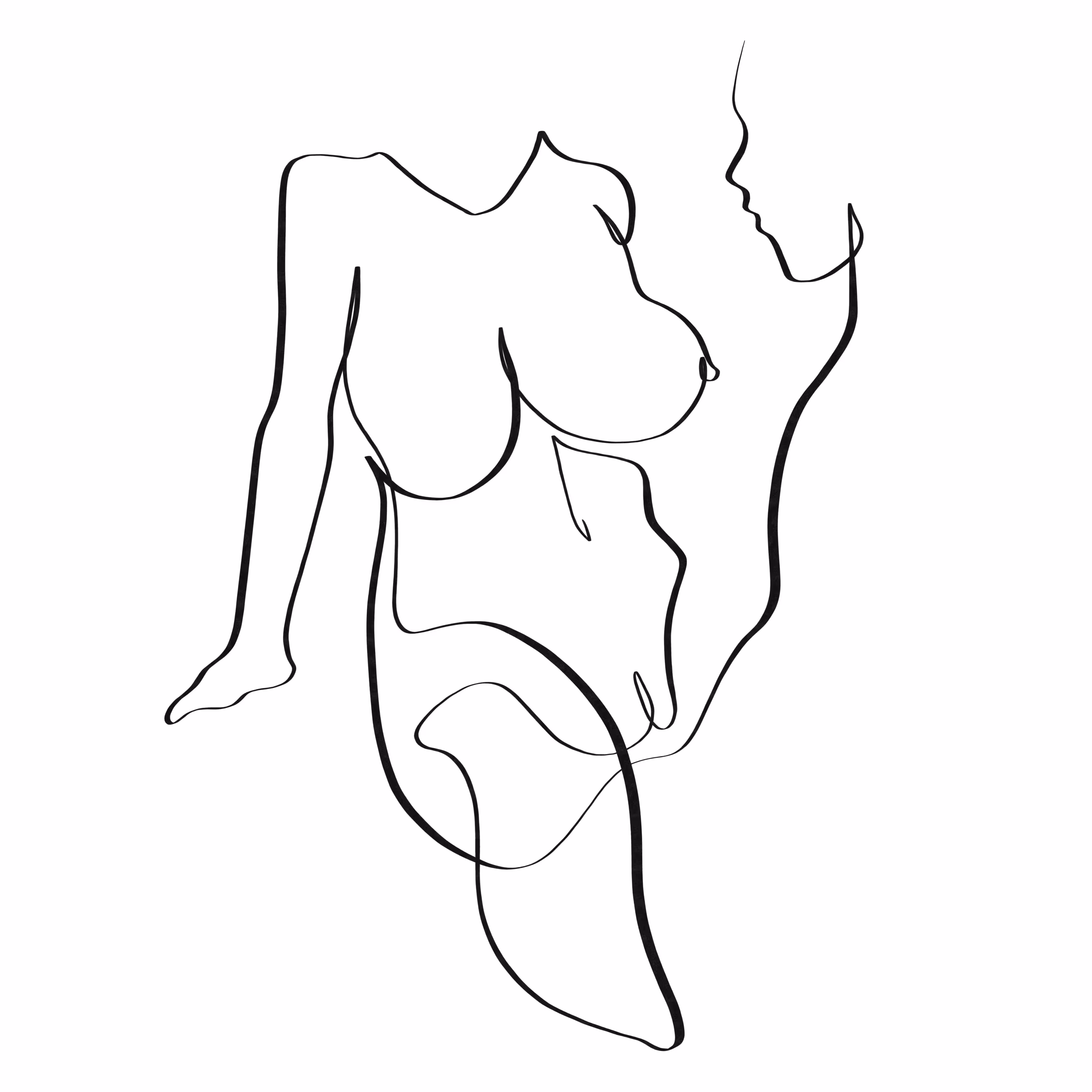 Midnight sex position one line art #15