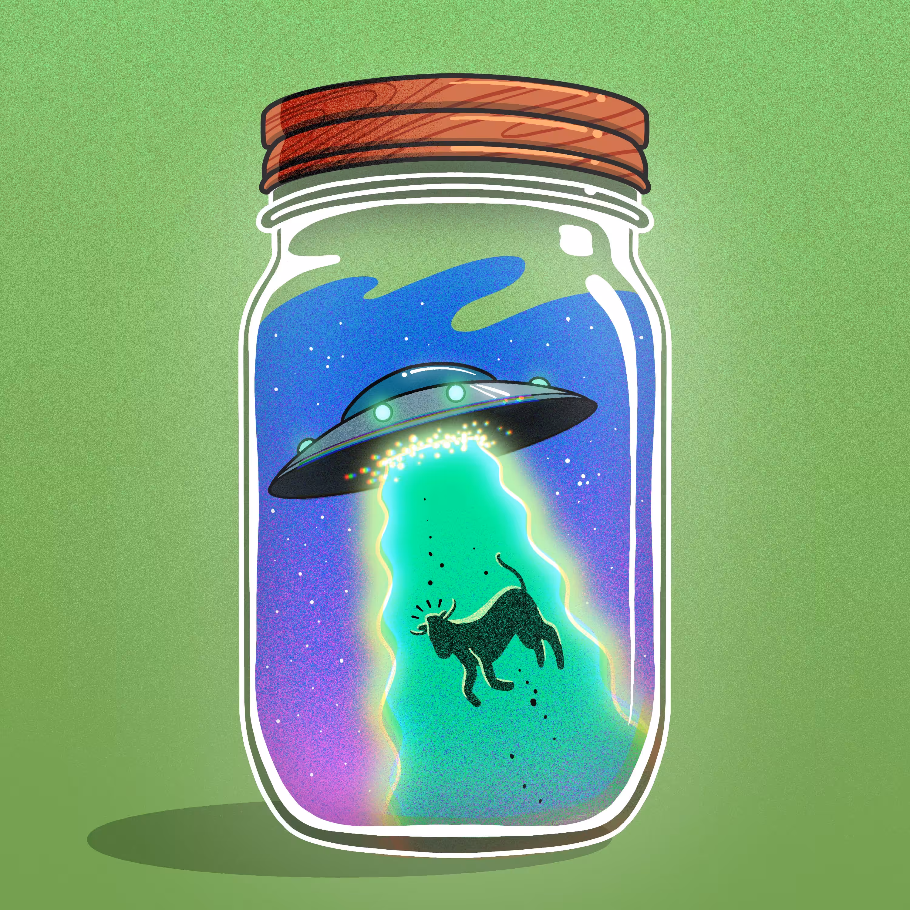 BULL ABDUCTION (wooden lid)