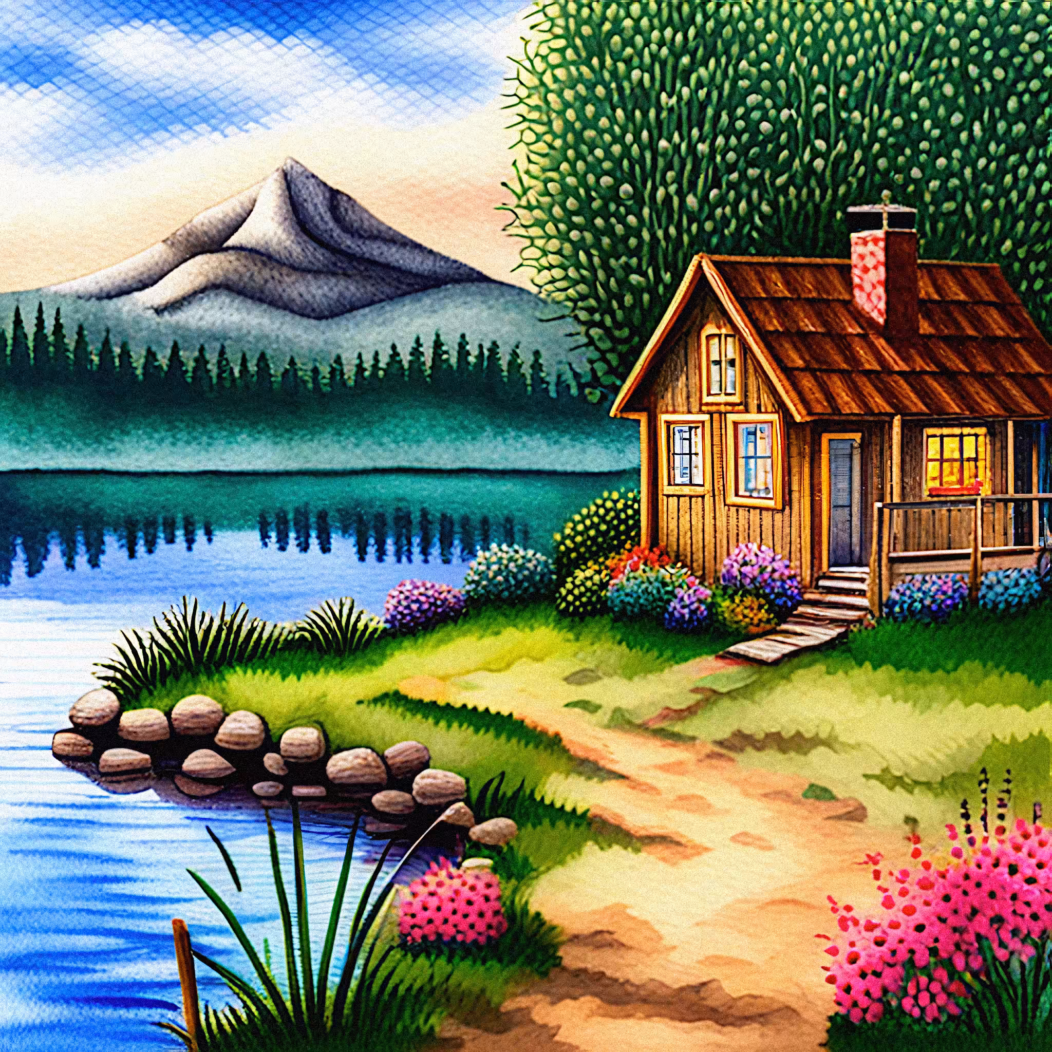 Serenity #88 - Harmony on the water's edge