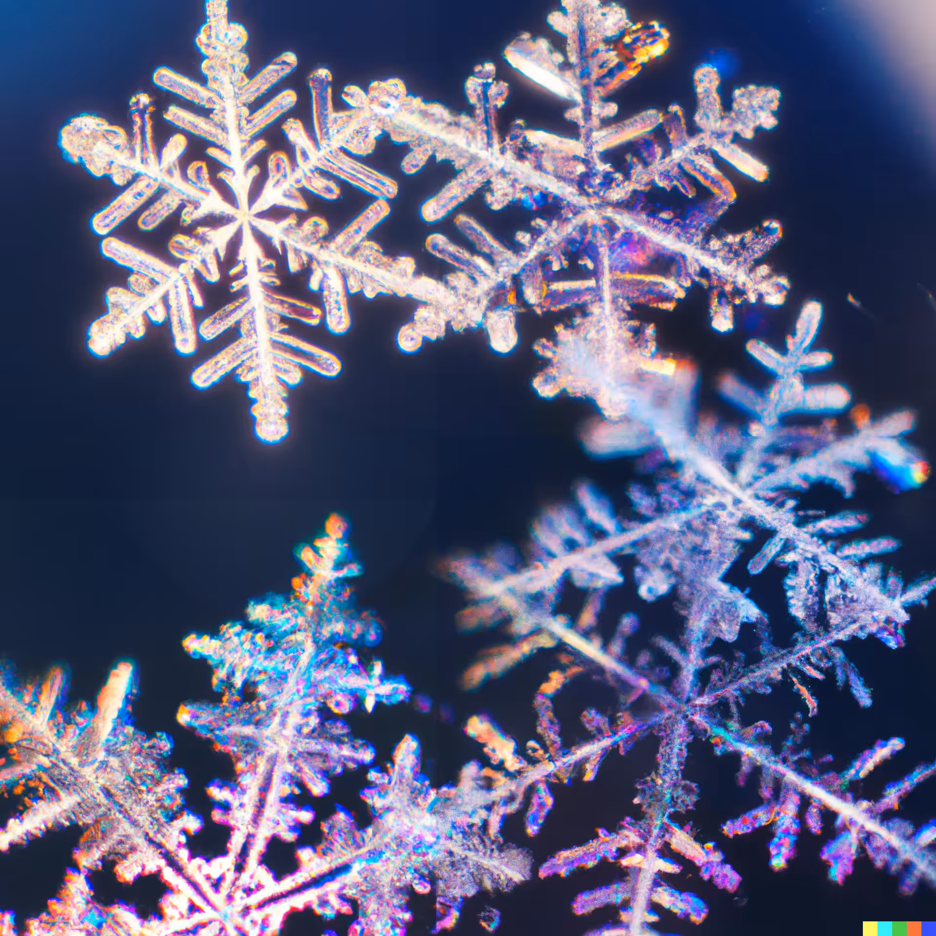 iridescente snowflakes