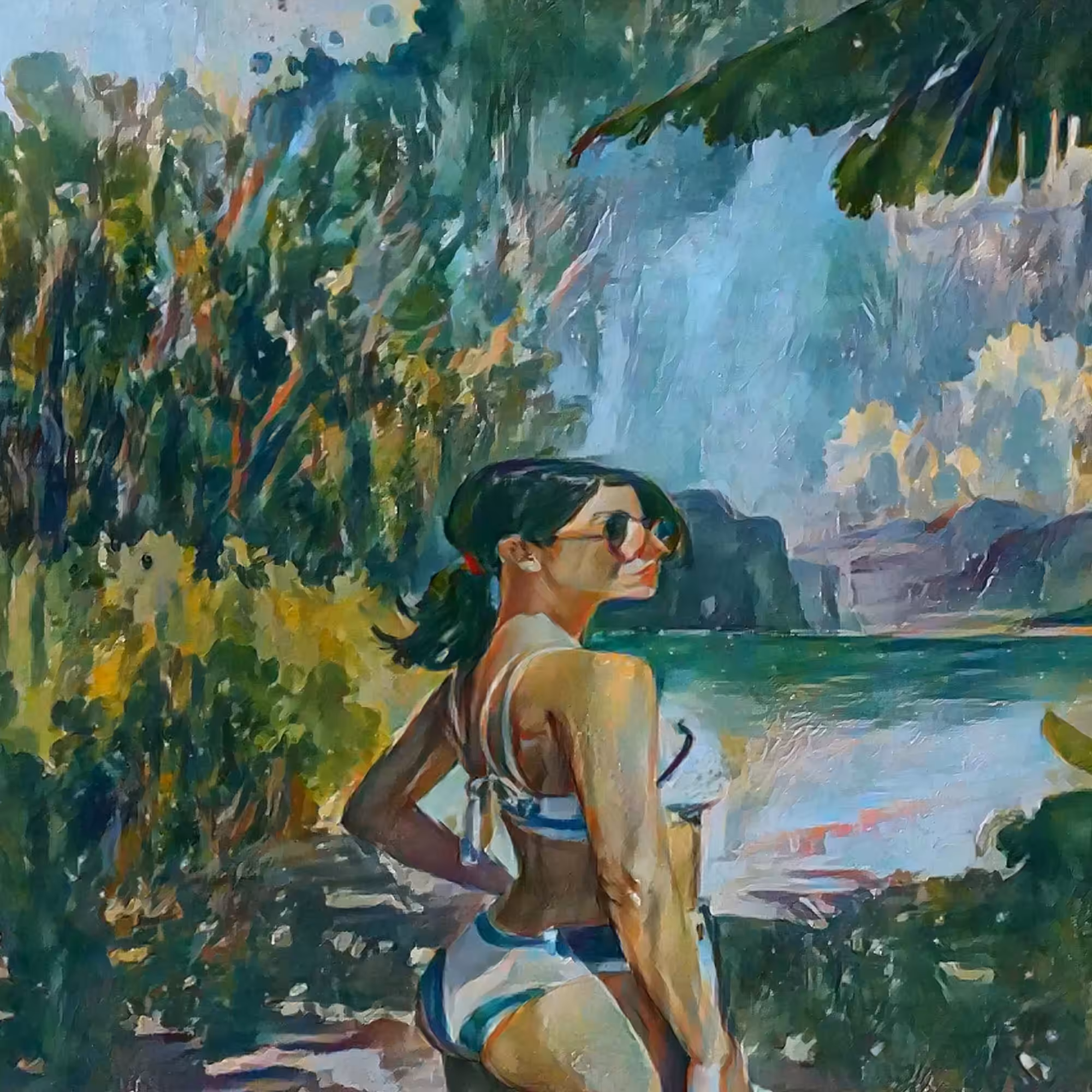 Girl by the lake