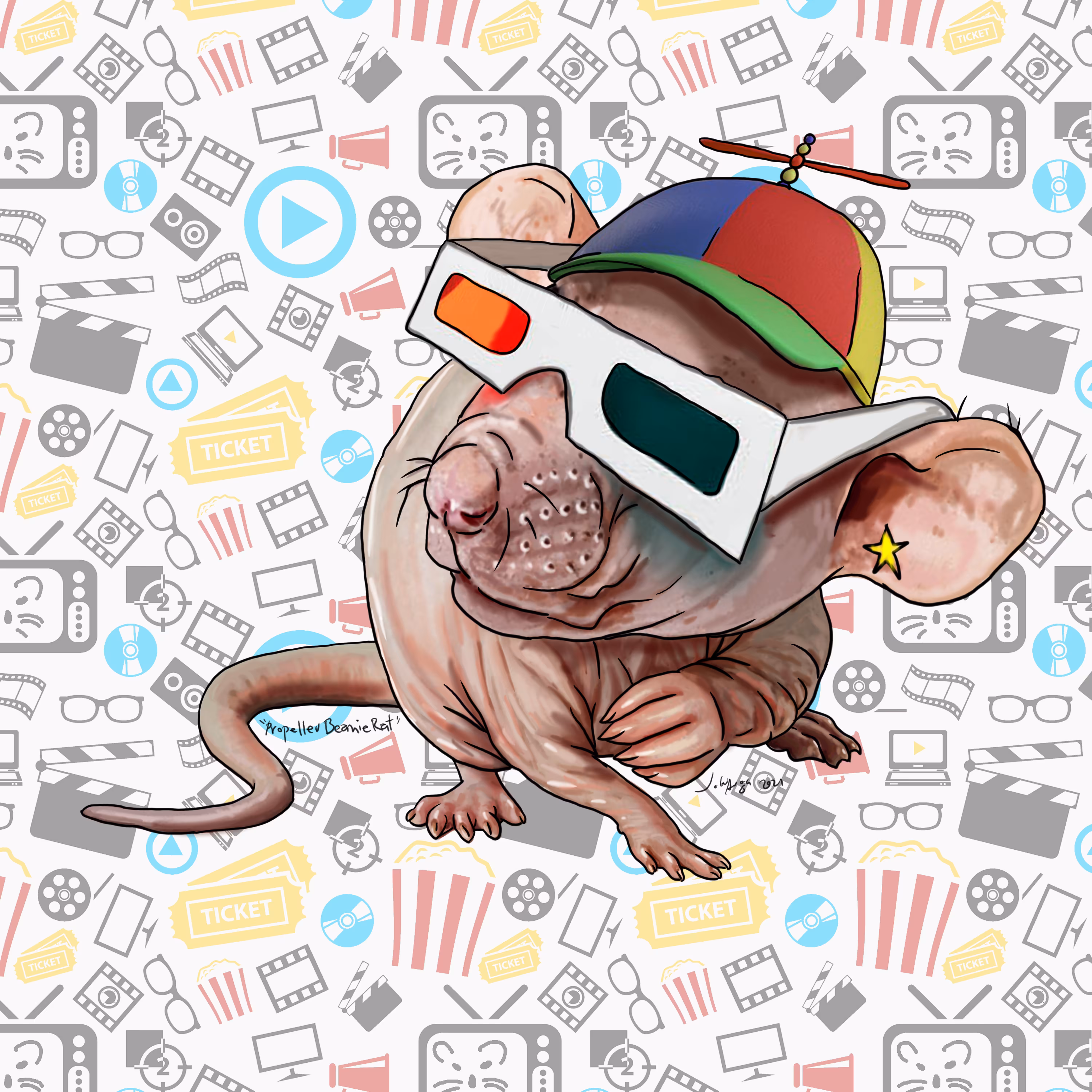 propeller beanie rat