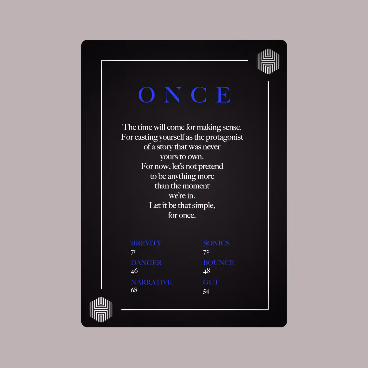 POETRY CARDS VOL 1 | META/VERSE: 018 - ONCE
