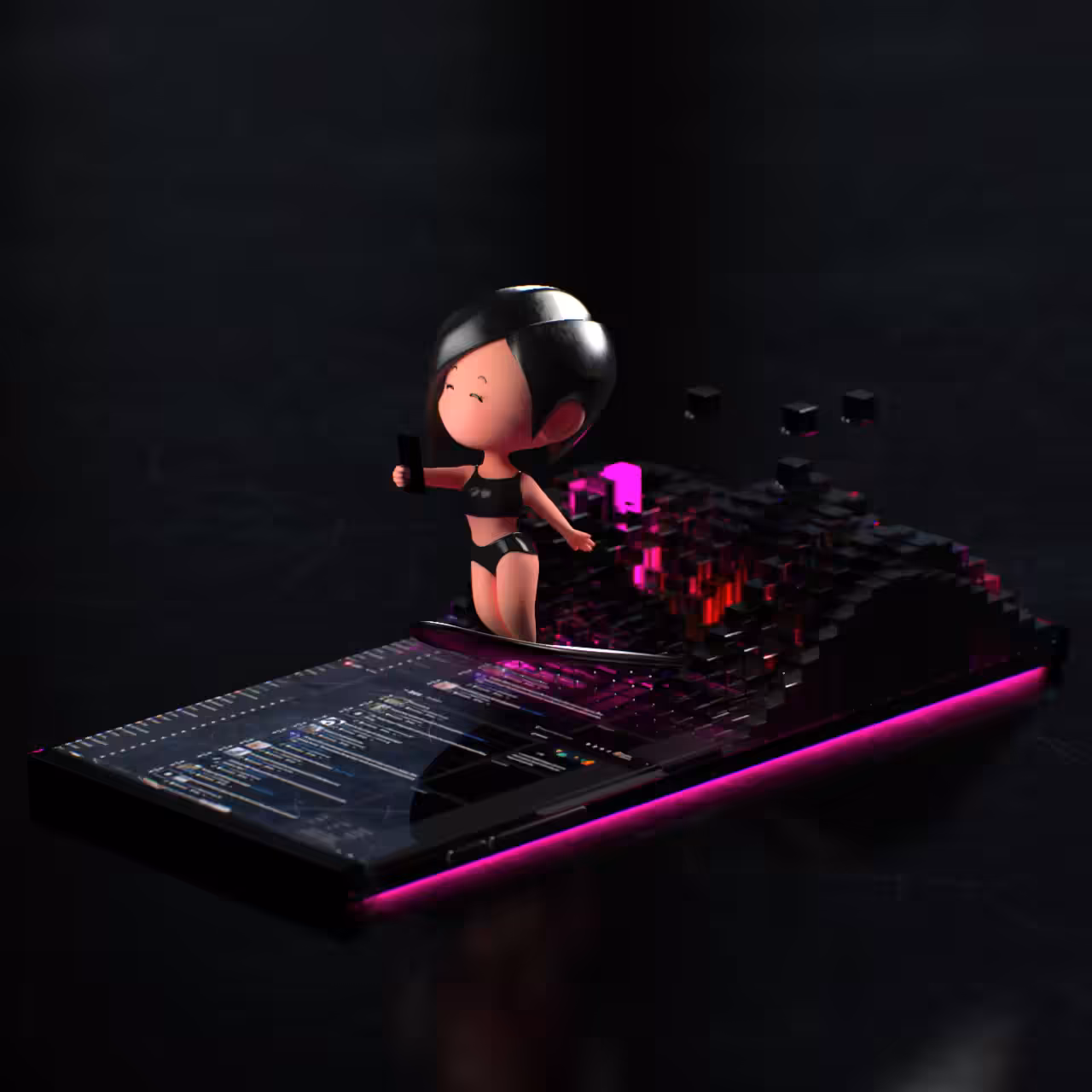 Smallies - Web Surfing Girl Darkmode