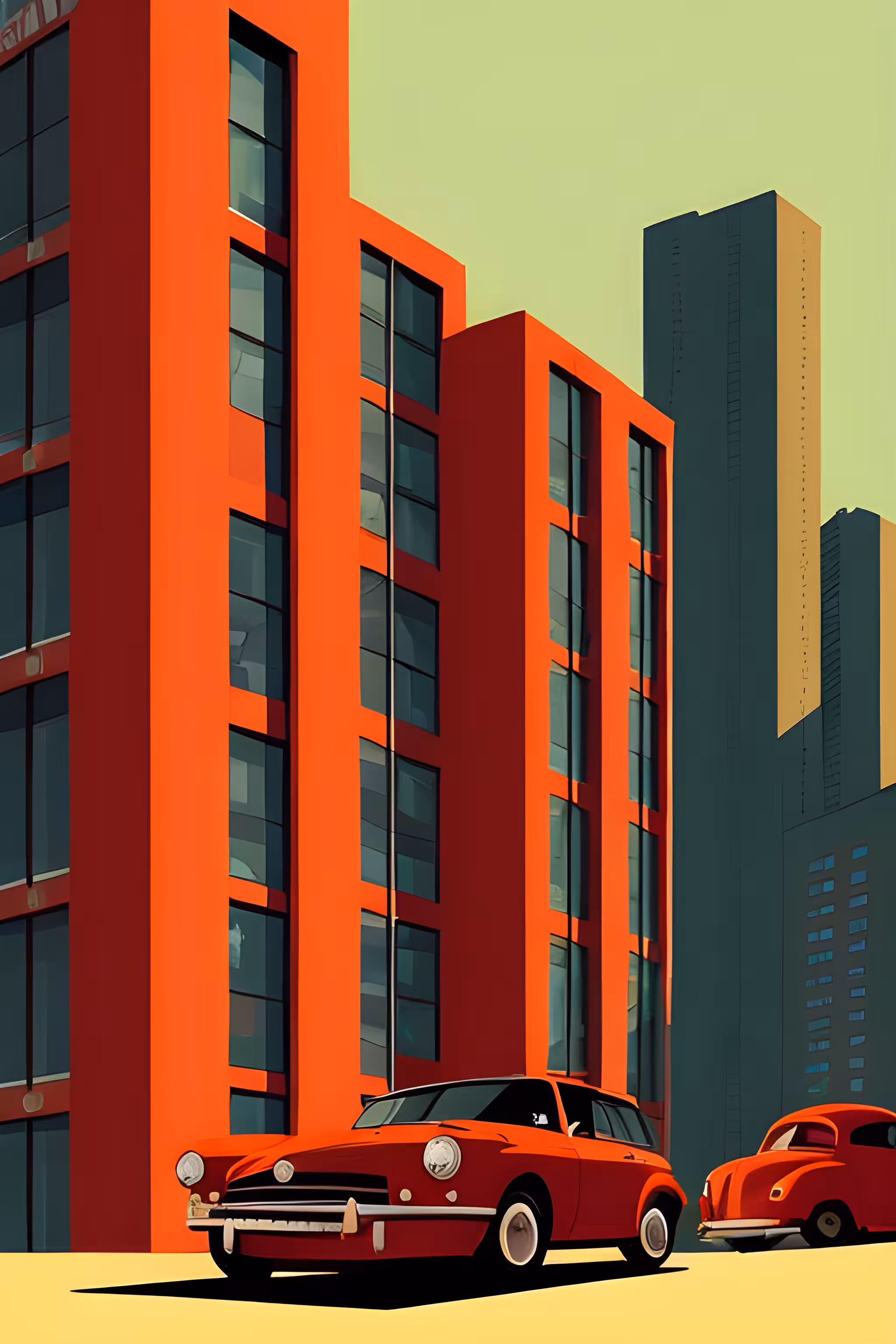 Cityscape in Red