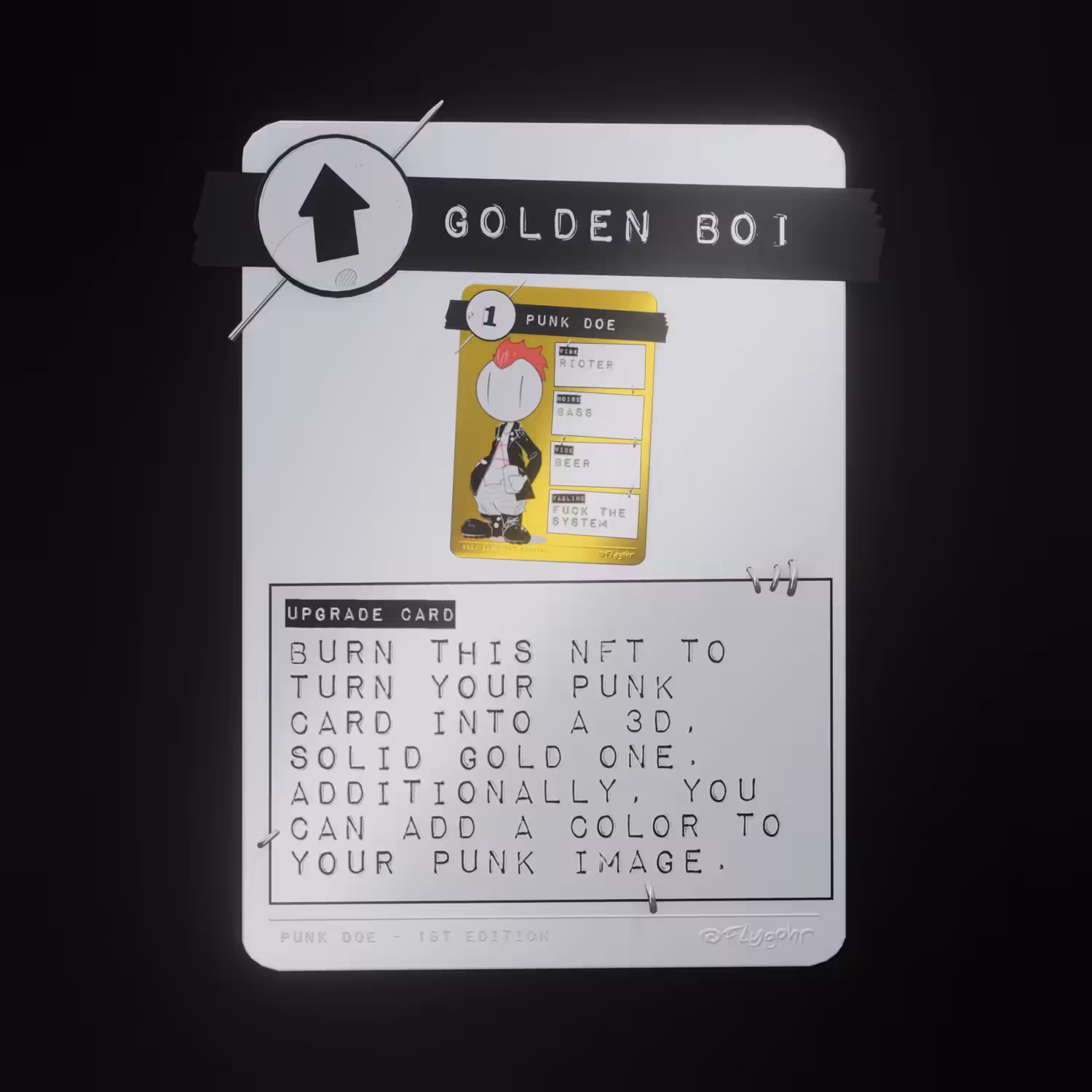 GOLDEN BOI | Original Upgrade Card | 1st ED.