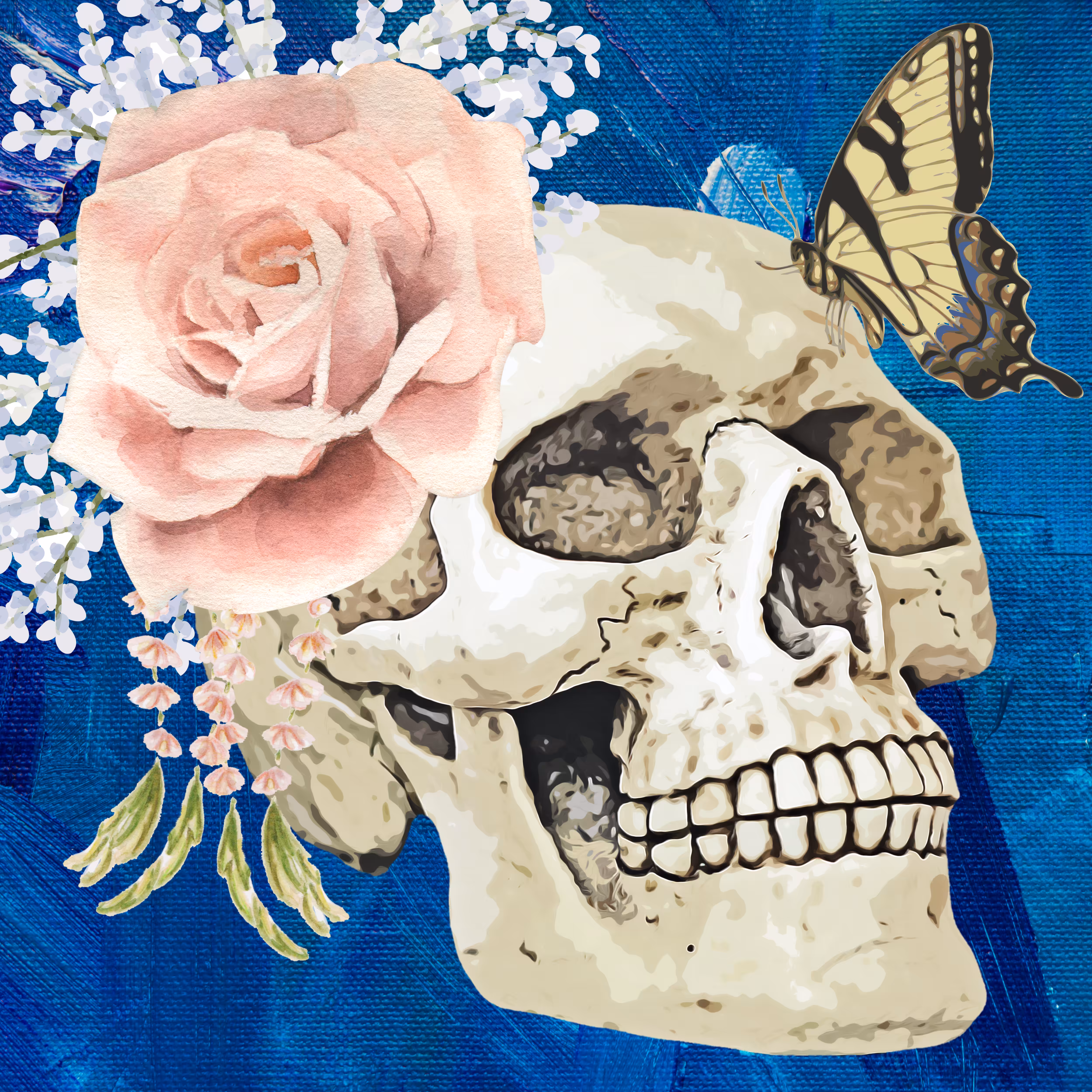 Blushed Rose Skull