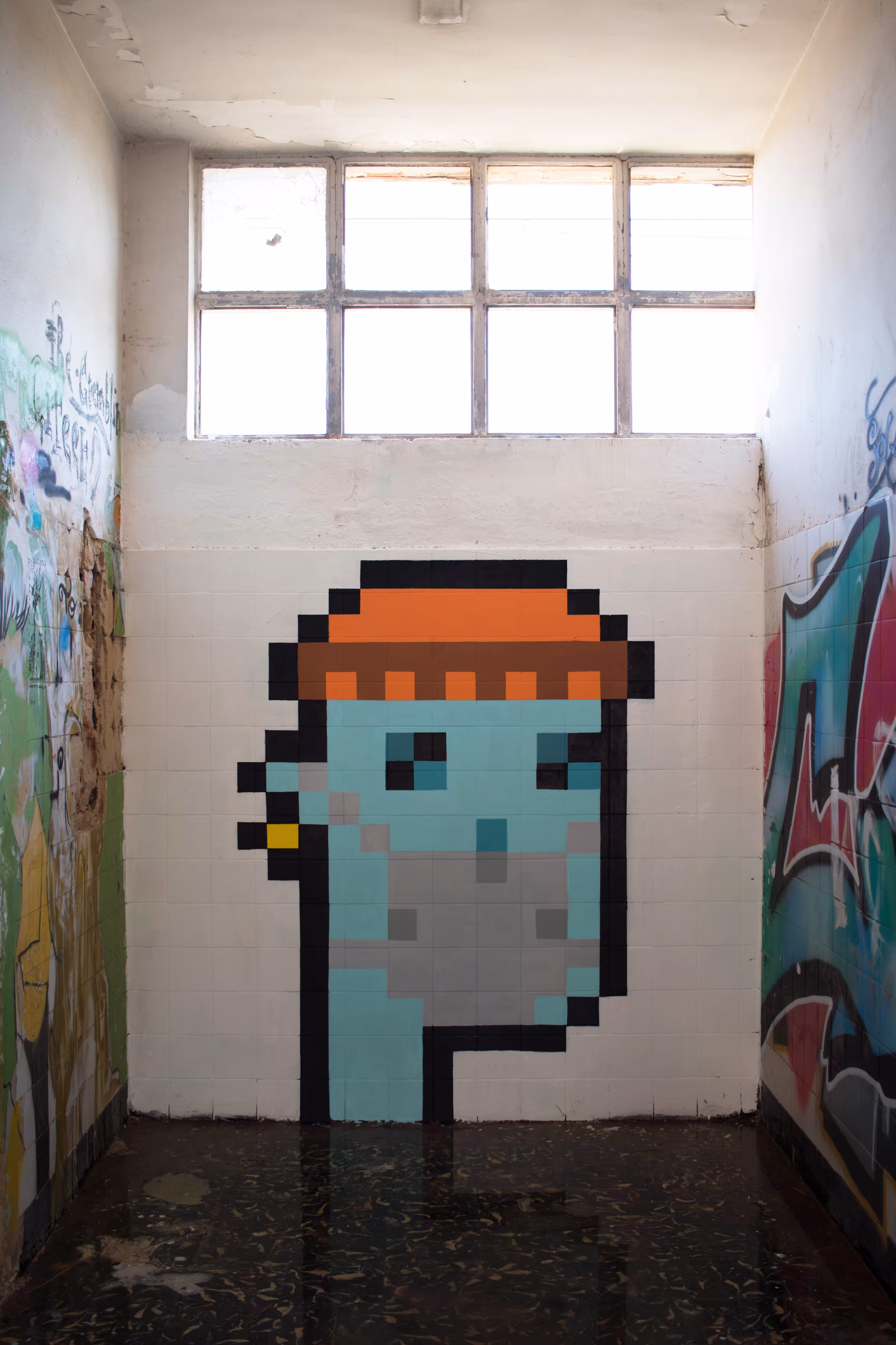 Covid Alien Cryptopunk #7523 - MURAL PAINTING
