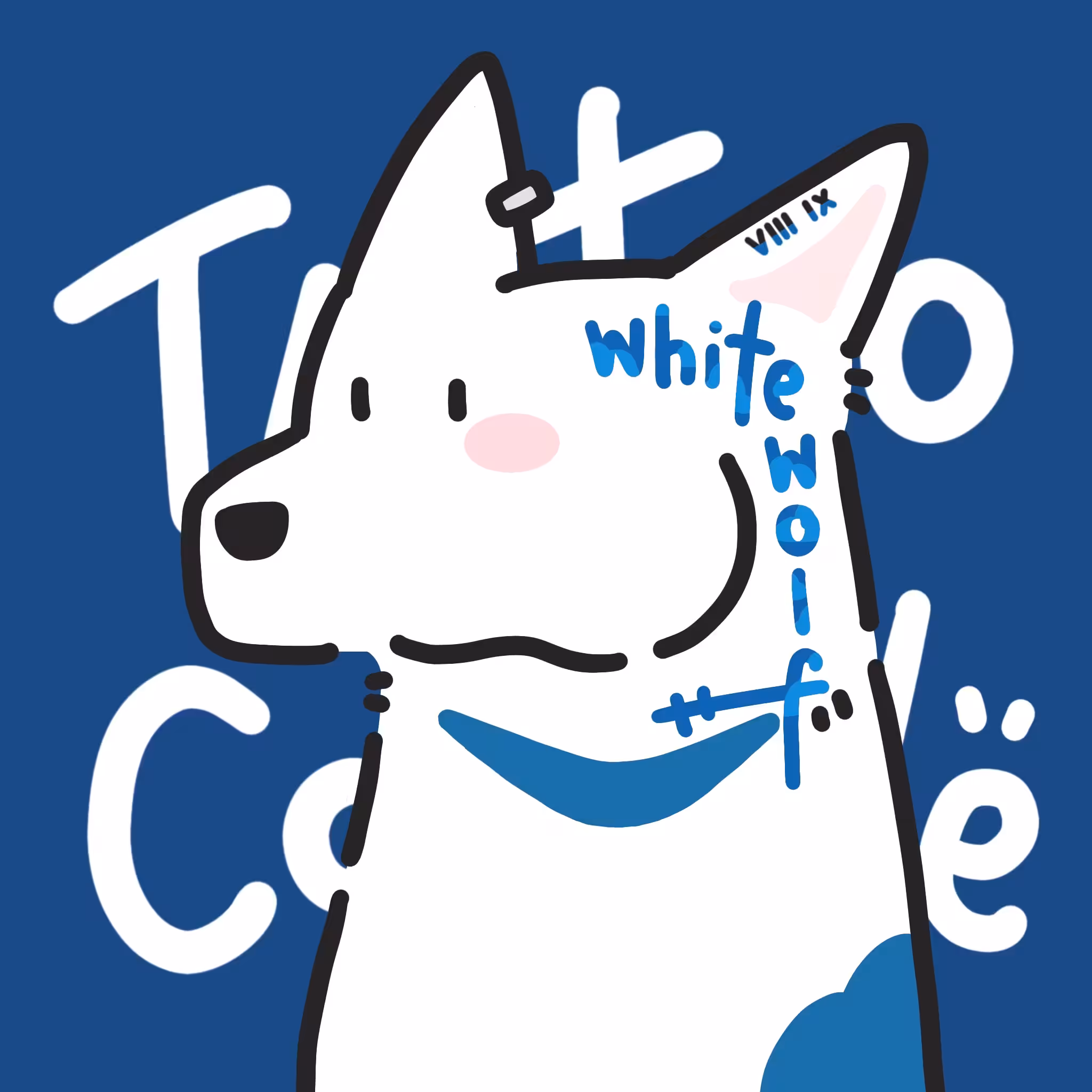 White Wolf Tattoo Series with No.83